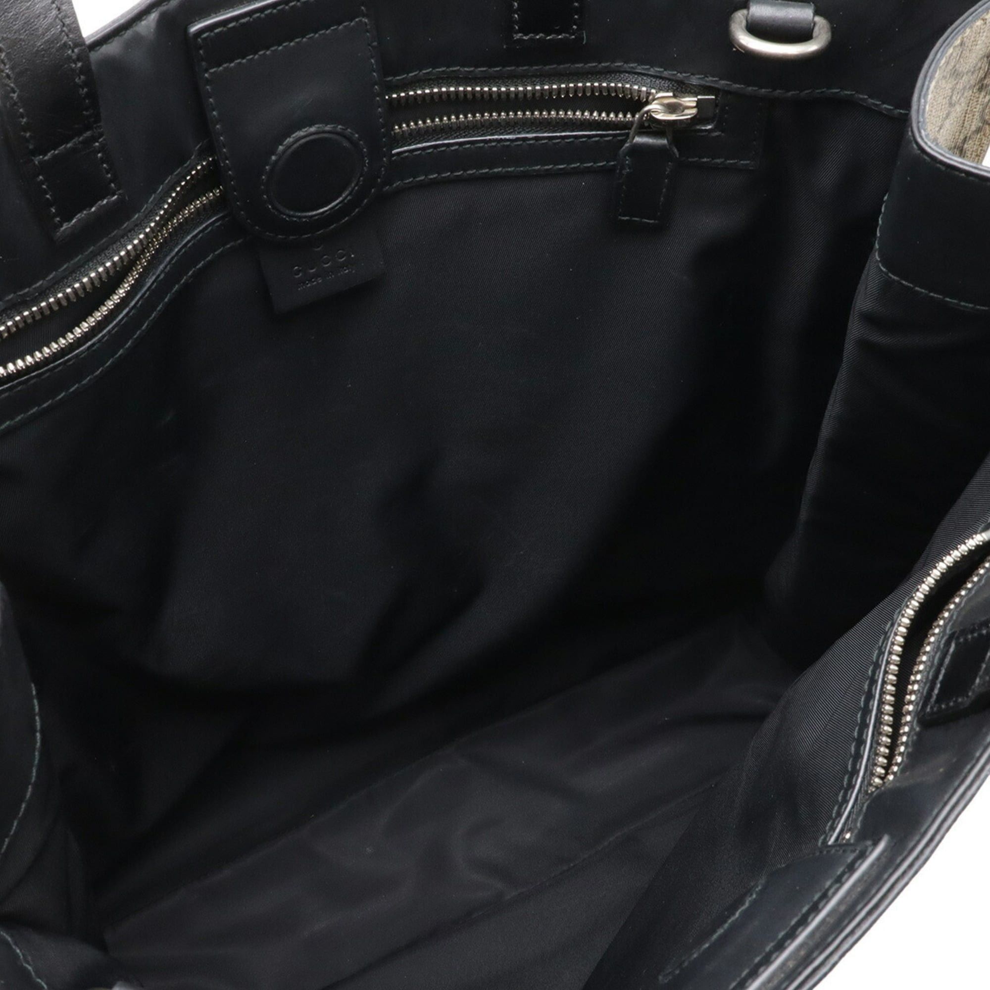 Gucci GUCCI Soft GG Supreme Tote Bag/Shoulder Bag, Leather, Beige/Black, 456217 Size ONE SIZE - 7 Thumbnail