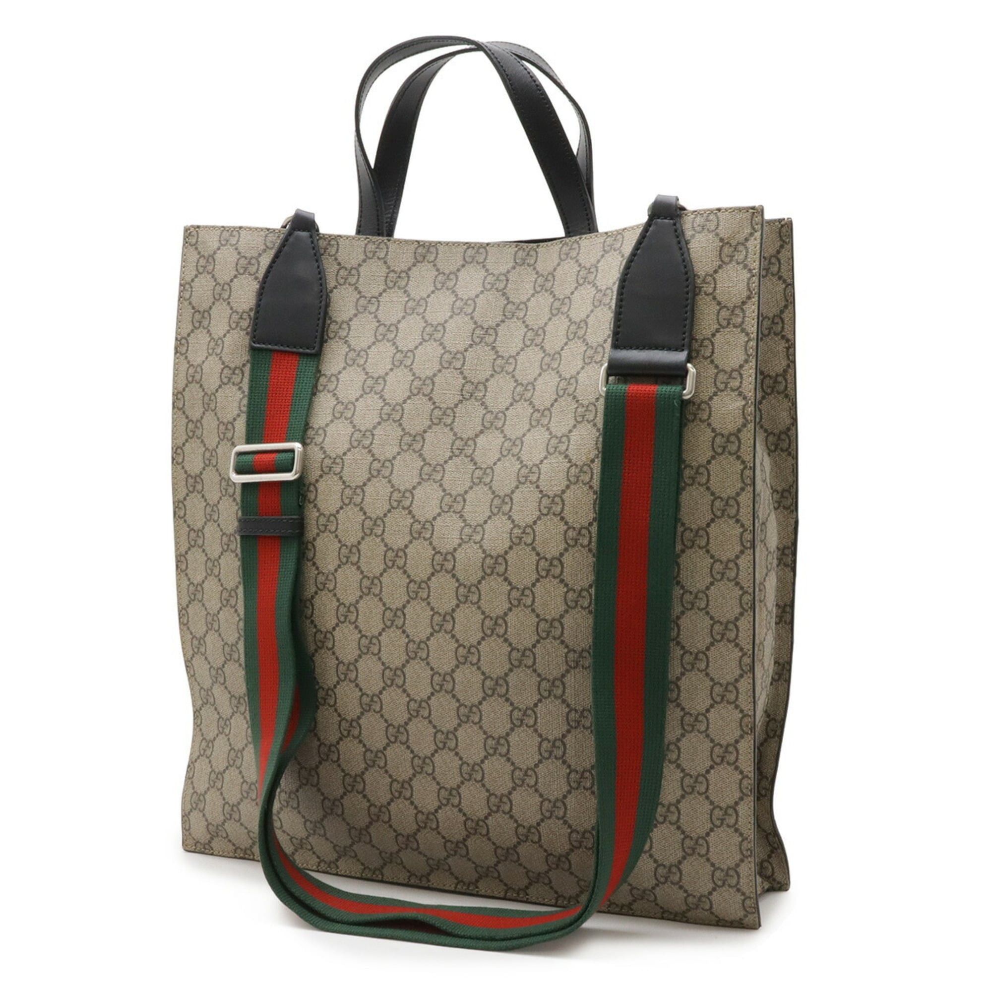 Gucci GUCCI Soft GG Supreme Tote Bag/Shoulder Bag, Leather, Beige/Black, 456217 Size ONE SIZE - 3 Thumbnail