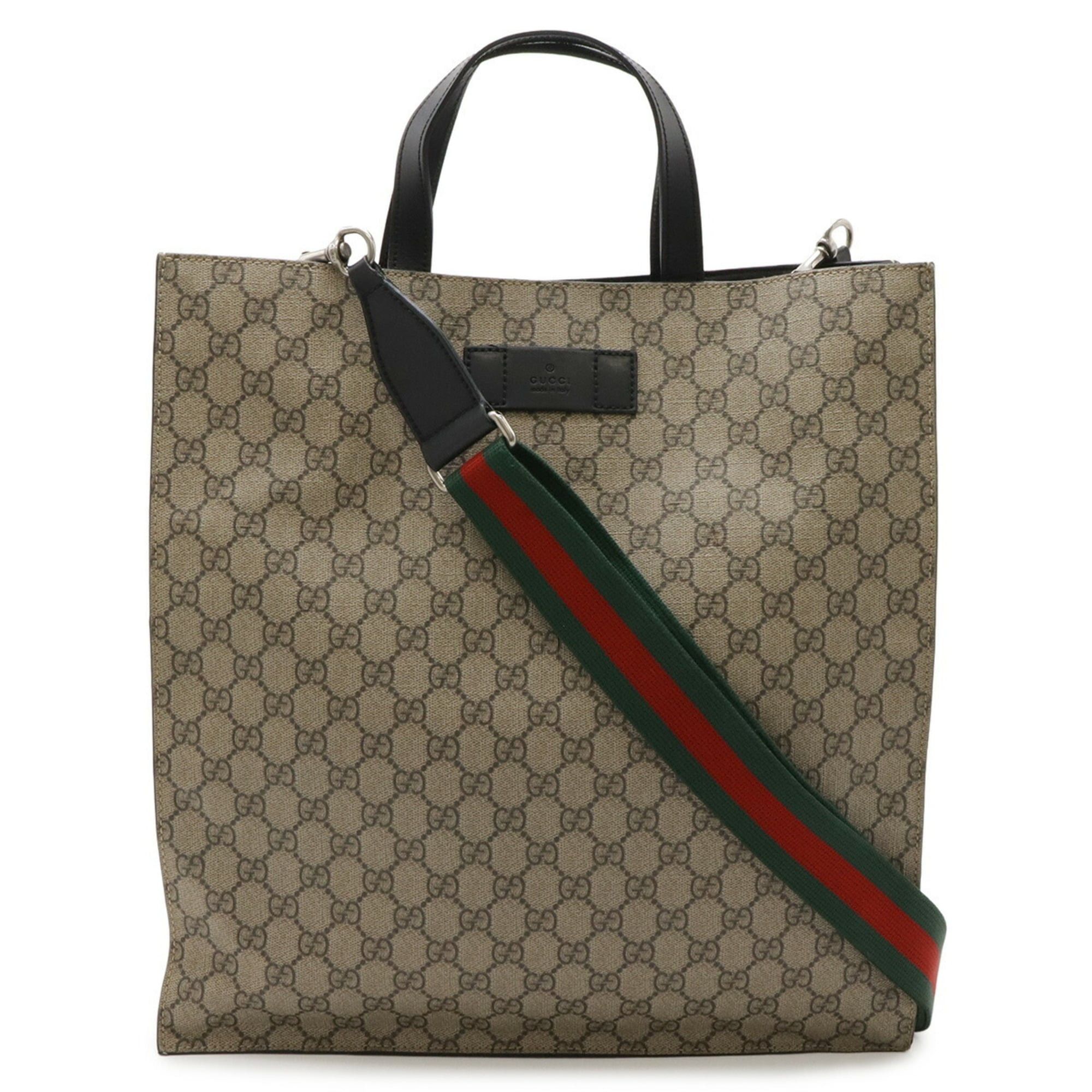 Gucci GUCCI Soft GG Supreme Tote Bag/Shoulder Bag, Leather, Beige/Black, 456217 Size ONE SIZE - 2 Thumbnail