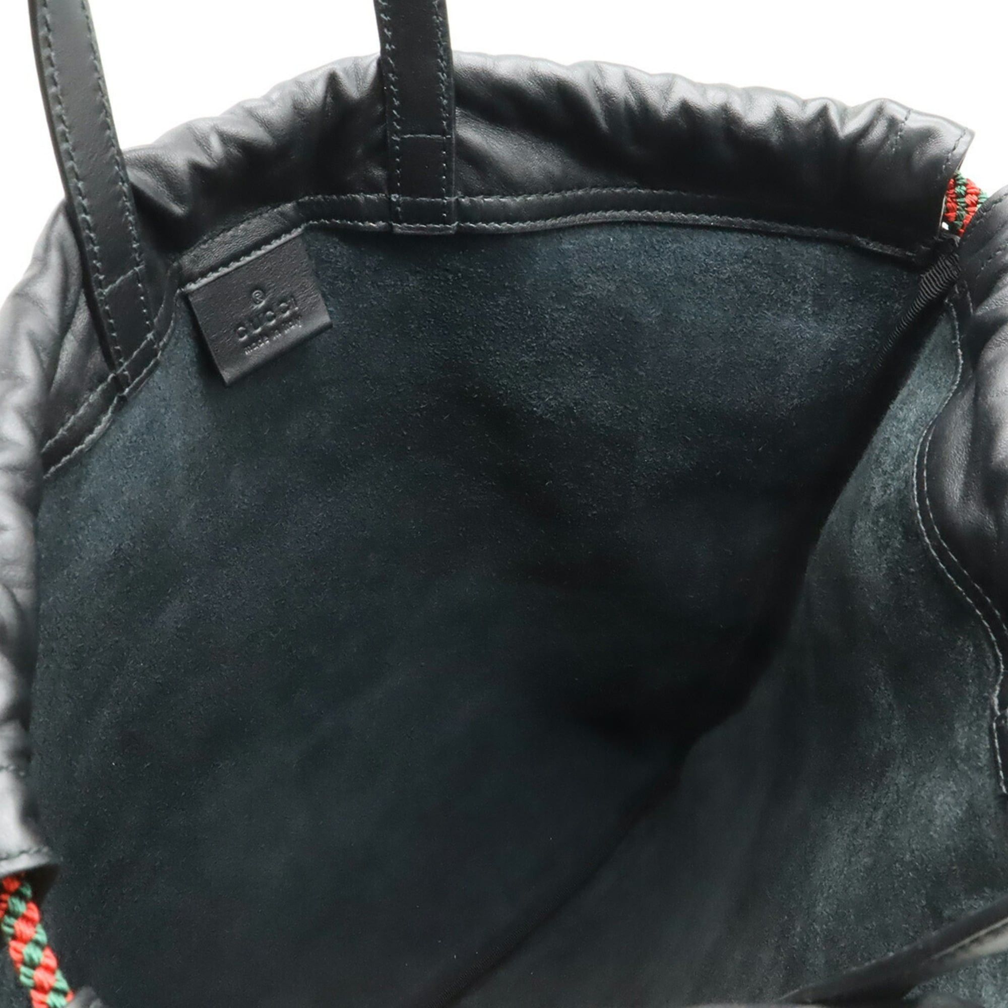 Gucci Gucci Print Drawstring Backpack Rucksack Tote Bag Style Leather Black 494053 Size ONE SIZE - 8 Thumbnail