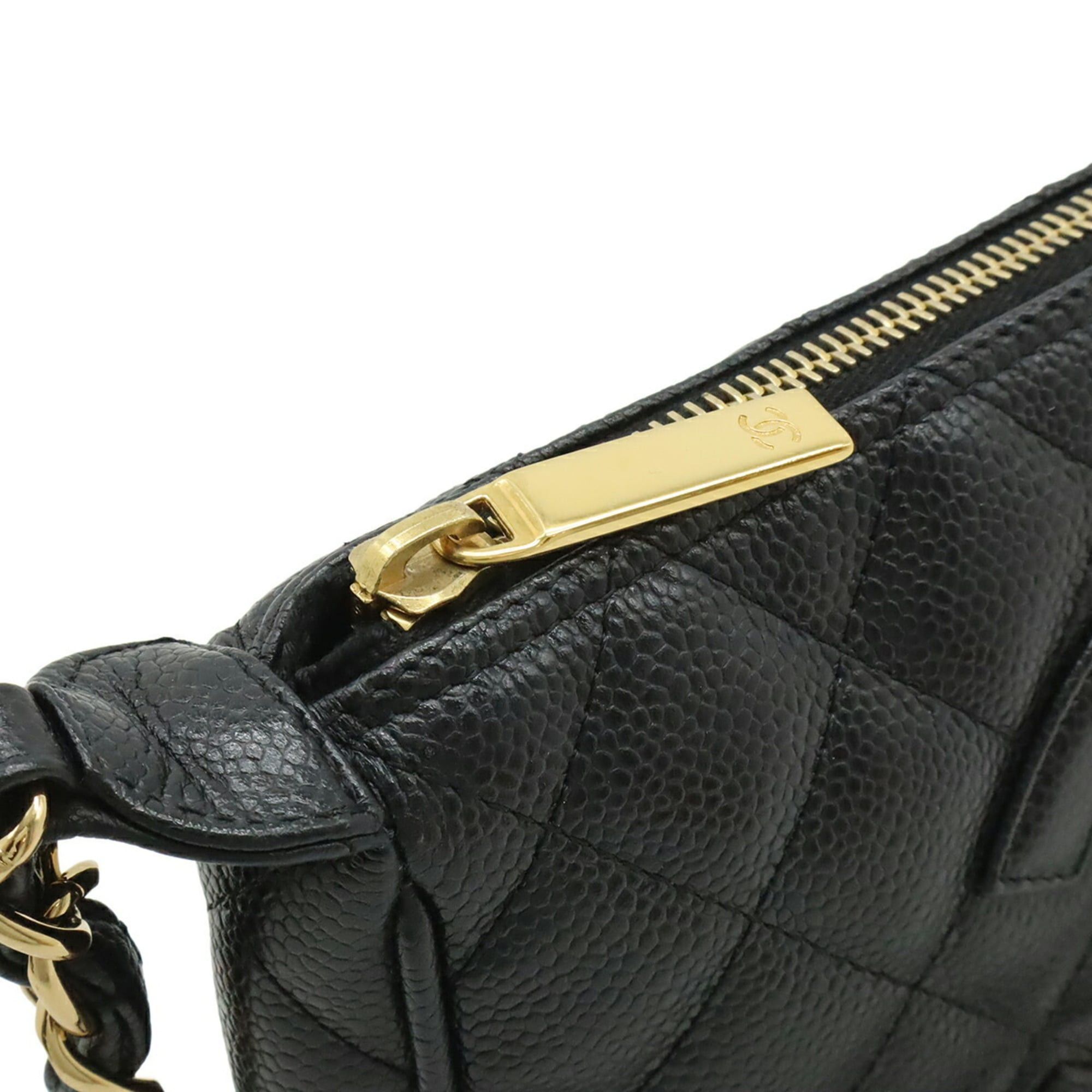 Chanel CHANEL Matelassé Coco Mark Chain Shoulder Bag, Caviar Leather, Black, A22476 Size ONE SIZE - 5 Thumbnail