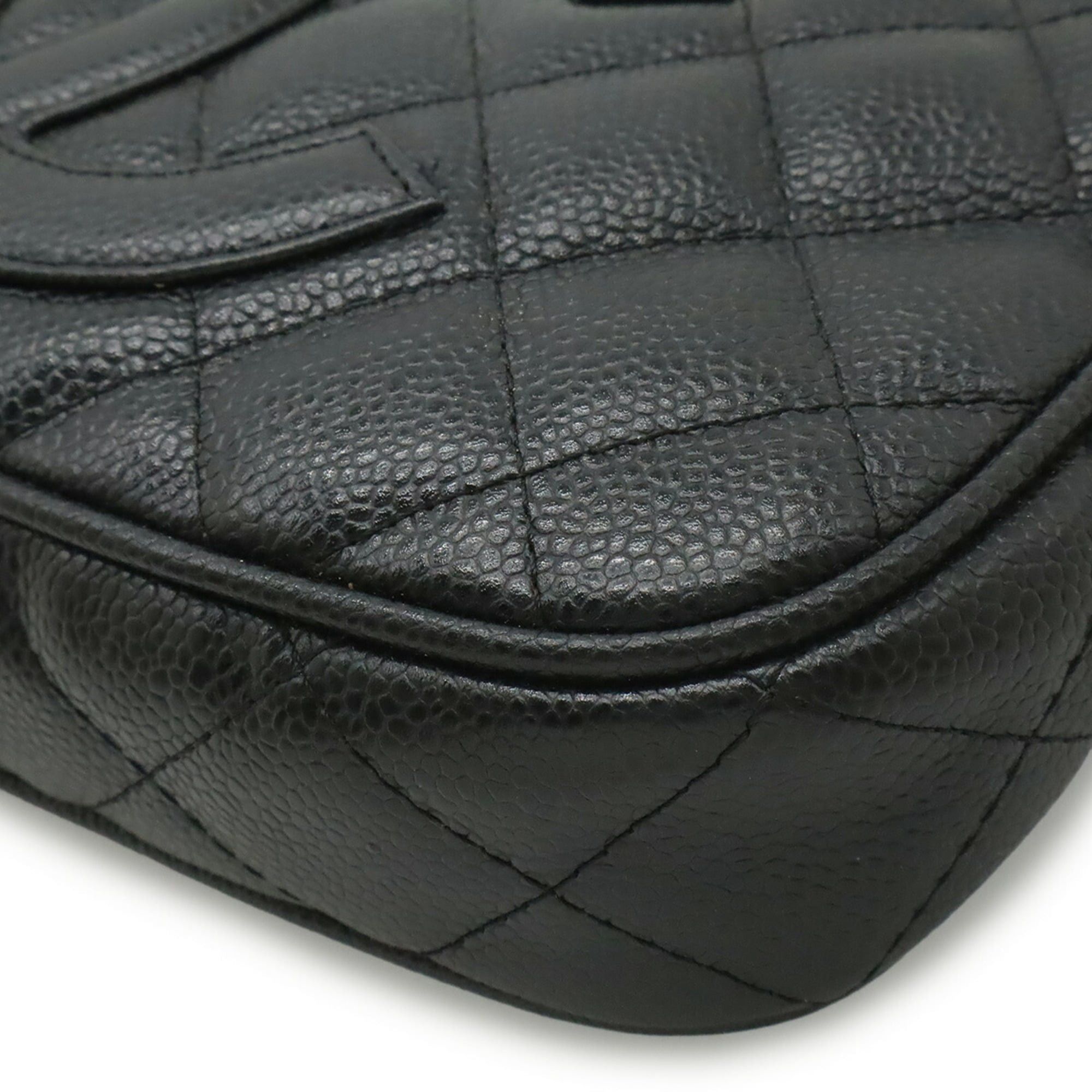 Chanel CHANEL Matelassé Coco Mark Chain Shoulder Bag, Caviar Leather, Black, A22476 Size ONE SIZE - 4 Thumbnail