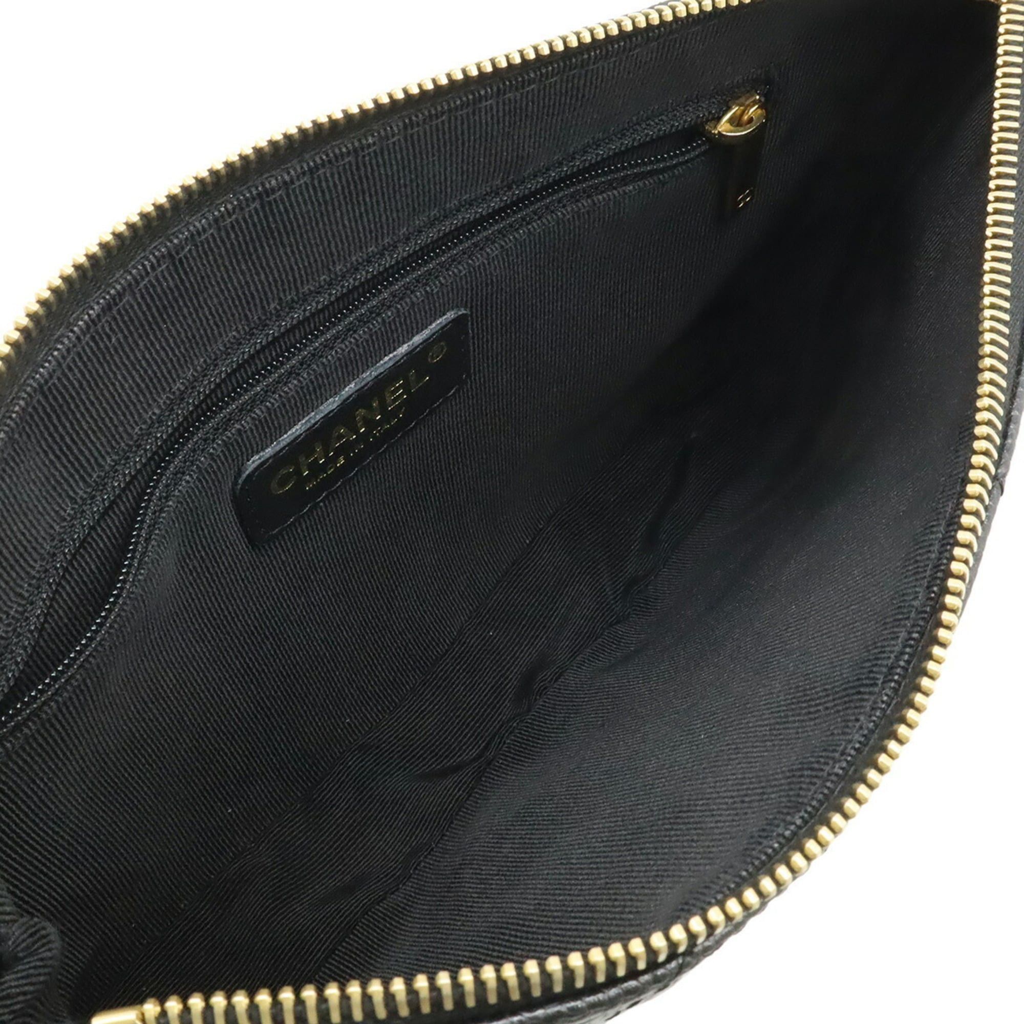 Chanel CHANEL Matelassé Coco Mark Chain Shoulder Bag, Caviar Leather, Black, A22476 Size ONE SIZE - 6 Thumbnail