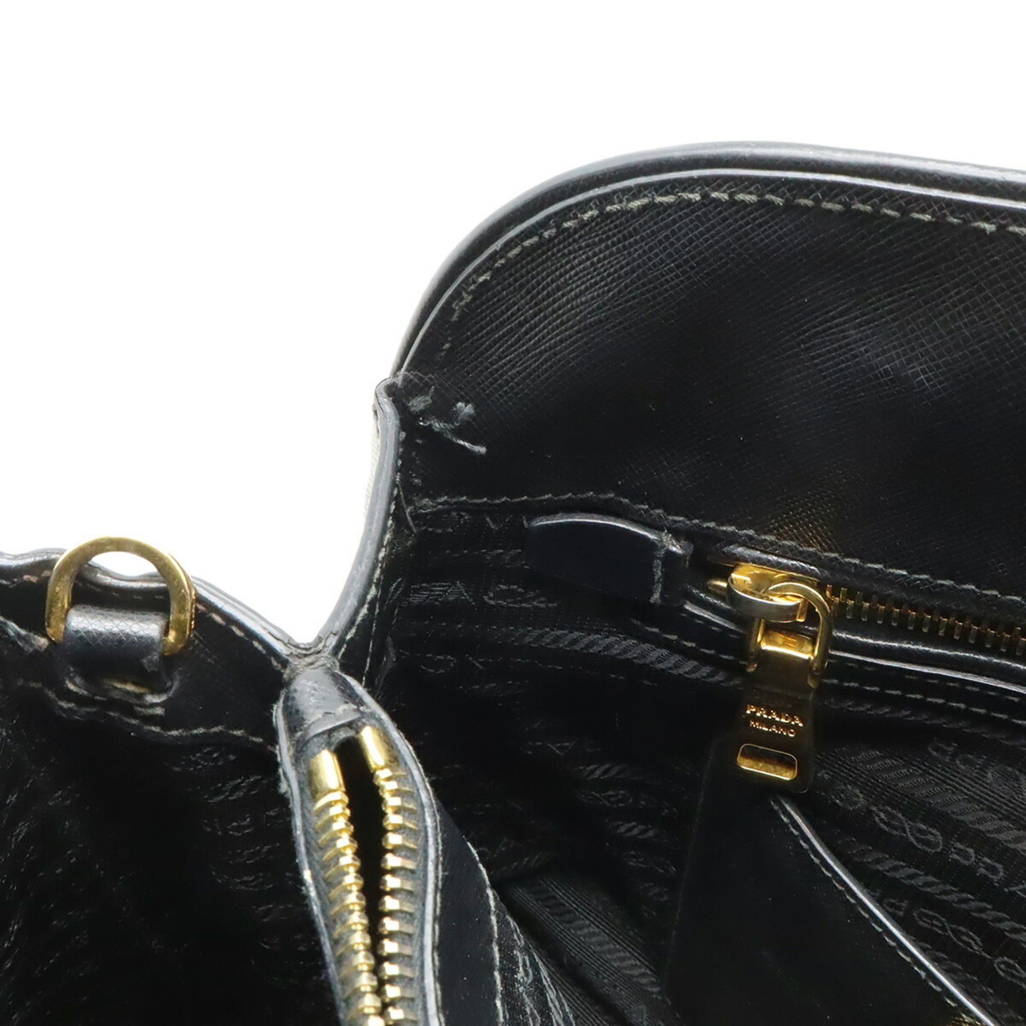 Prada PRADA Triangle Handbag/Shoulder Bag, Leather, NERO Black, Purchased at a domestic boutique, BN2567 Size ONE SIZE - 7 Thumbnail