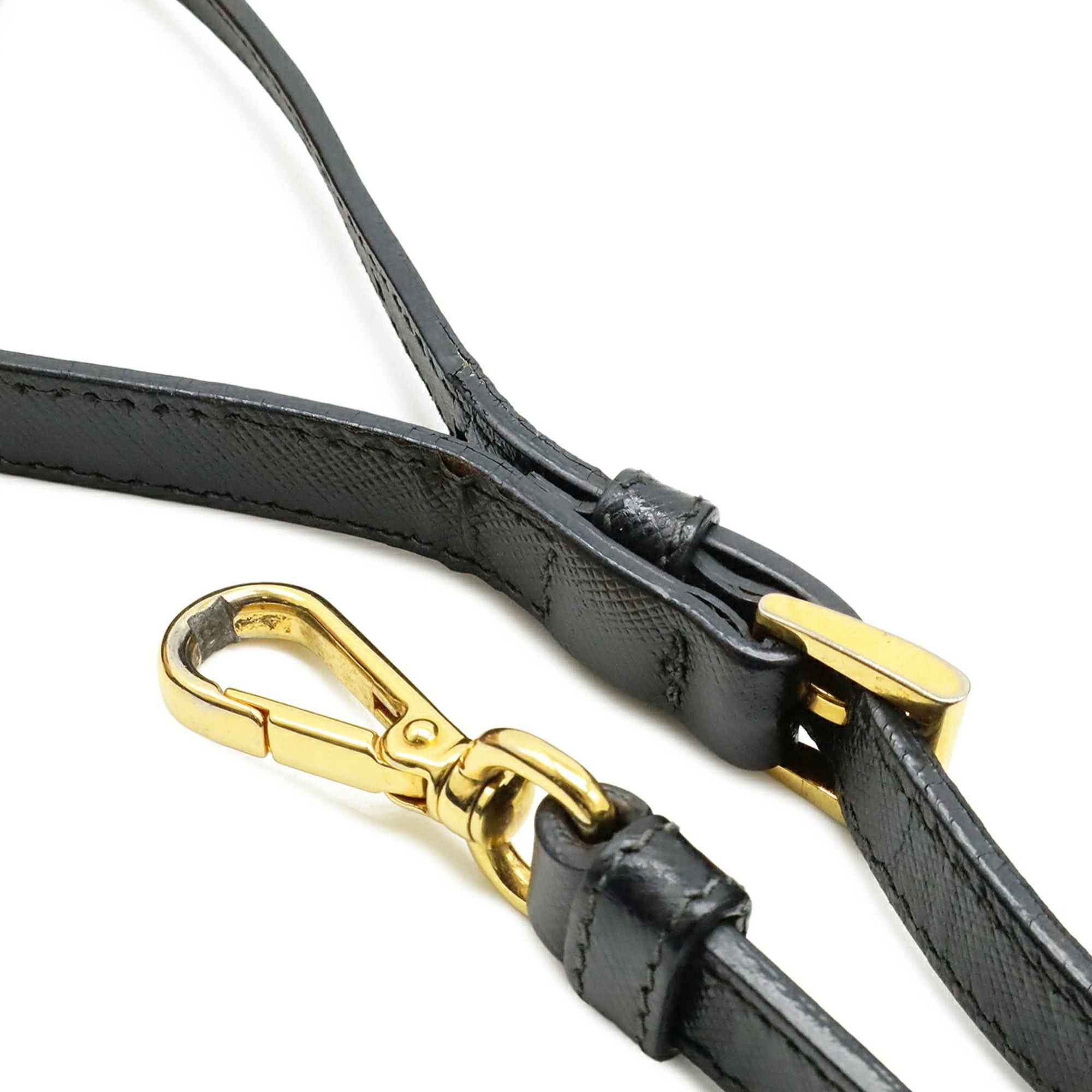 Prada PRADA Triangle Handbag/Shoulder Bag, Leather, NERO Black, Purchased at a domestic boutique, BN2567 Size ONE SIZE - 10 Thumbnail