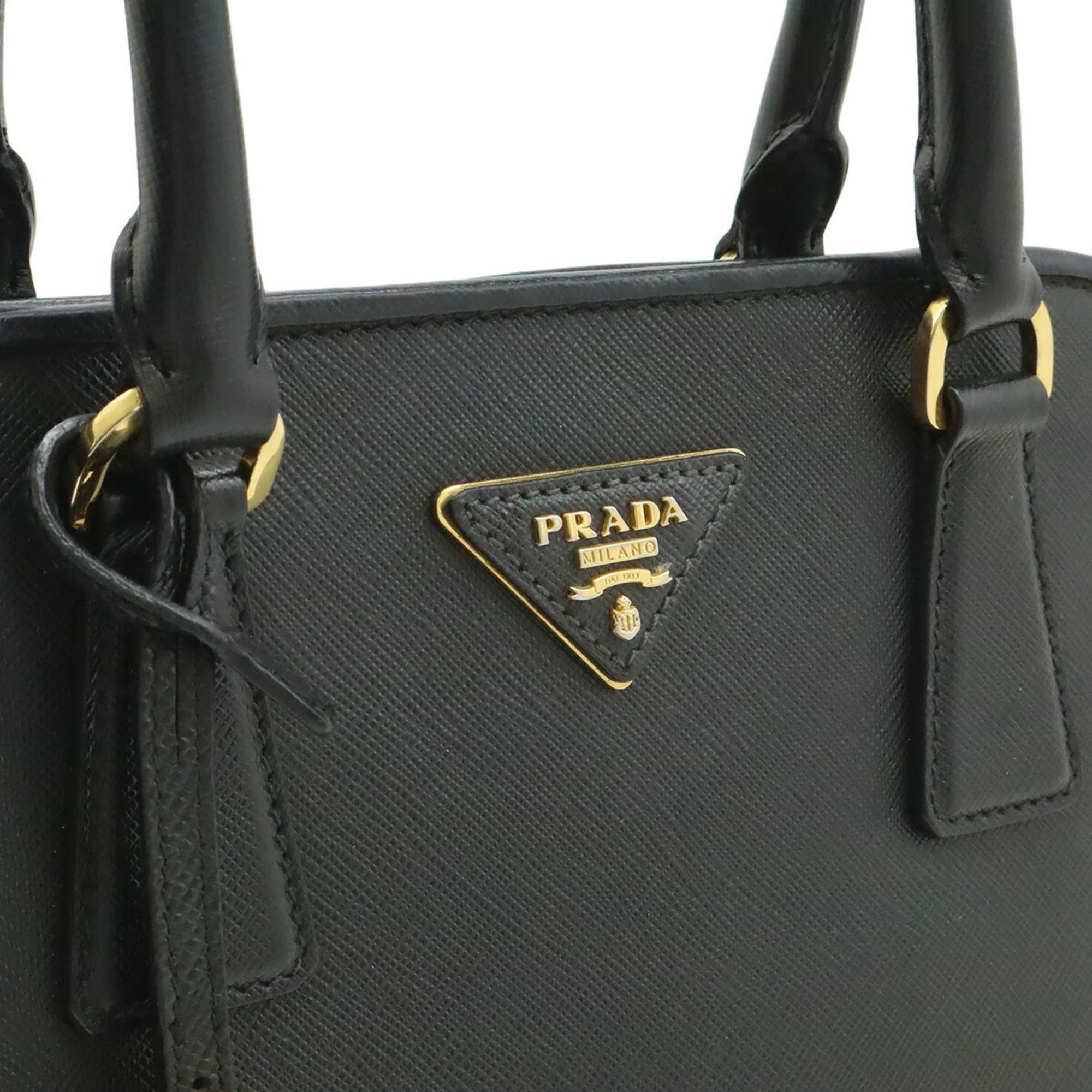 Prada PRADA Triangle Handbag/Shoulder Bag, Leather, NERO Black, Purchased at a domestic boutique, BN2567 Size ONE SIZE - 8 Thumbnail