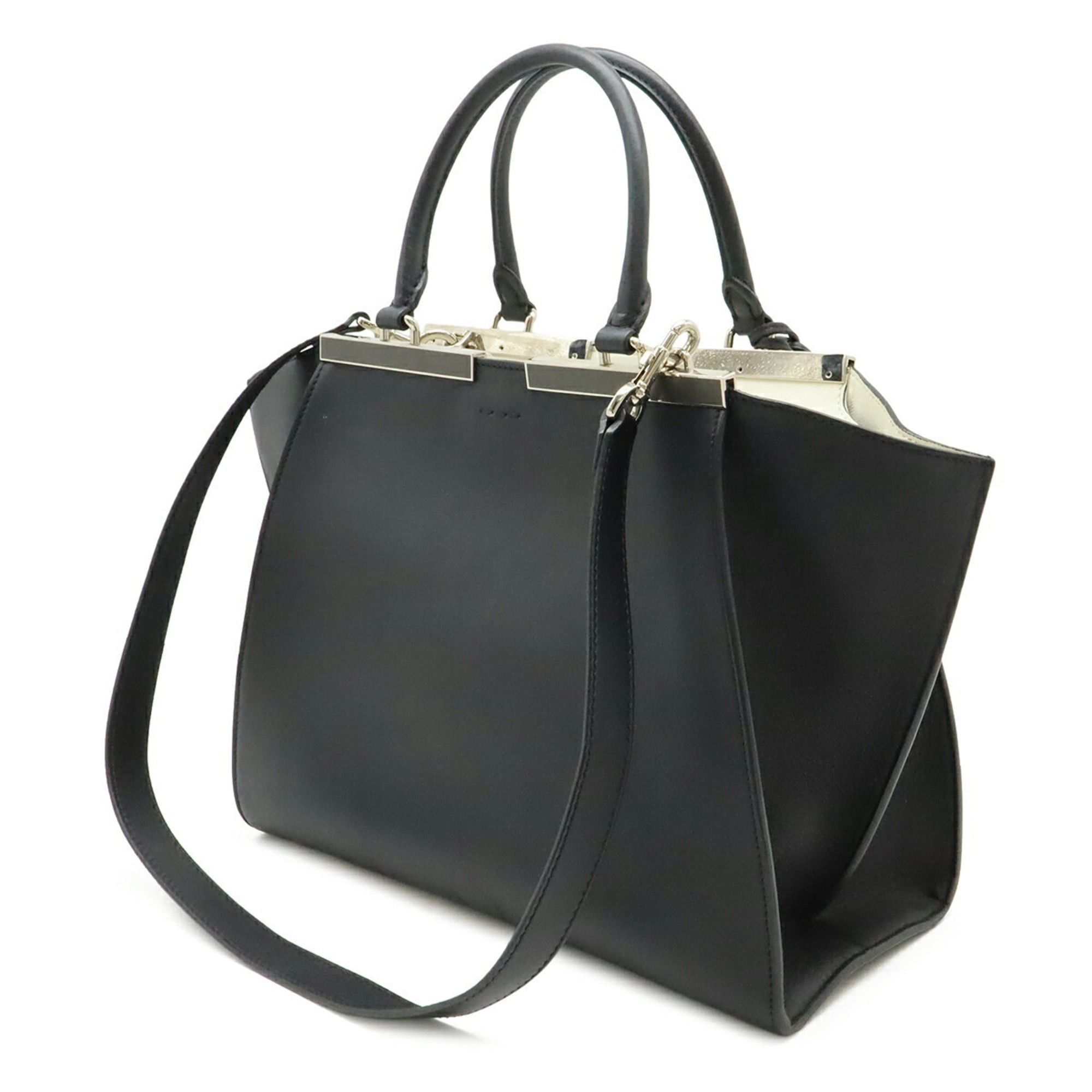 Fendi FENDI Trois Jours handbag/shoulder bag, leather, black, 8BH279 Size ONE SIZE - 3 Thumbnail