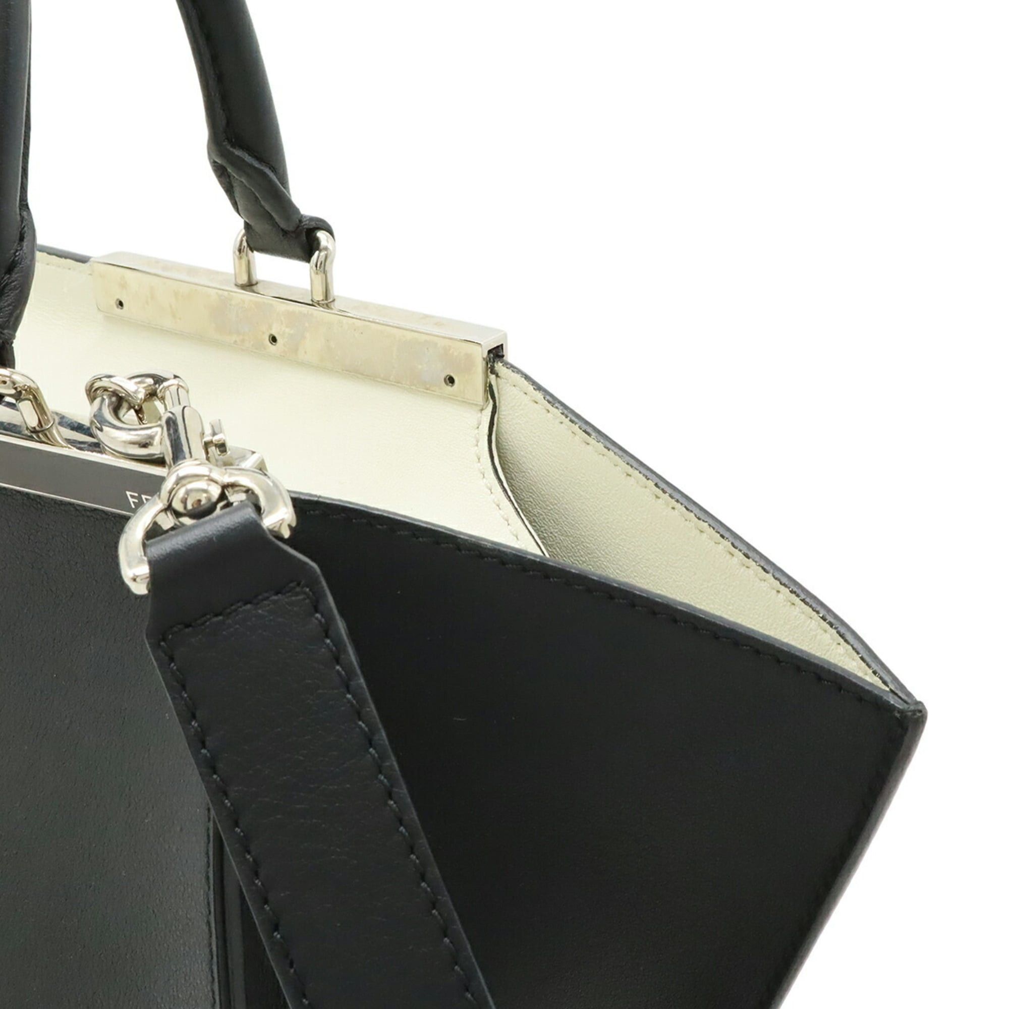 Fendi FENDI Trois Jours handbag/shoulder bag, leather, black, 8BH279 Size ONE SIZE - 8 Thumbnail