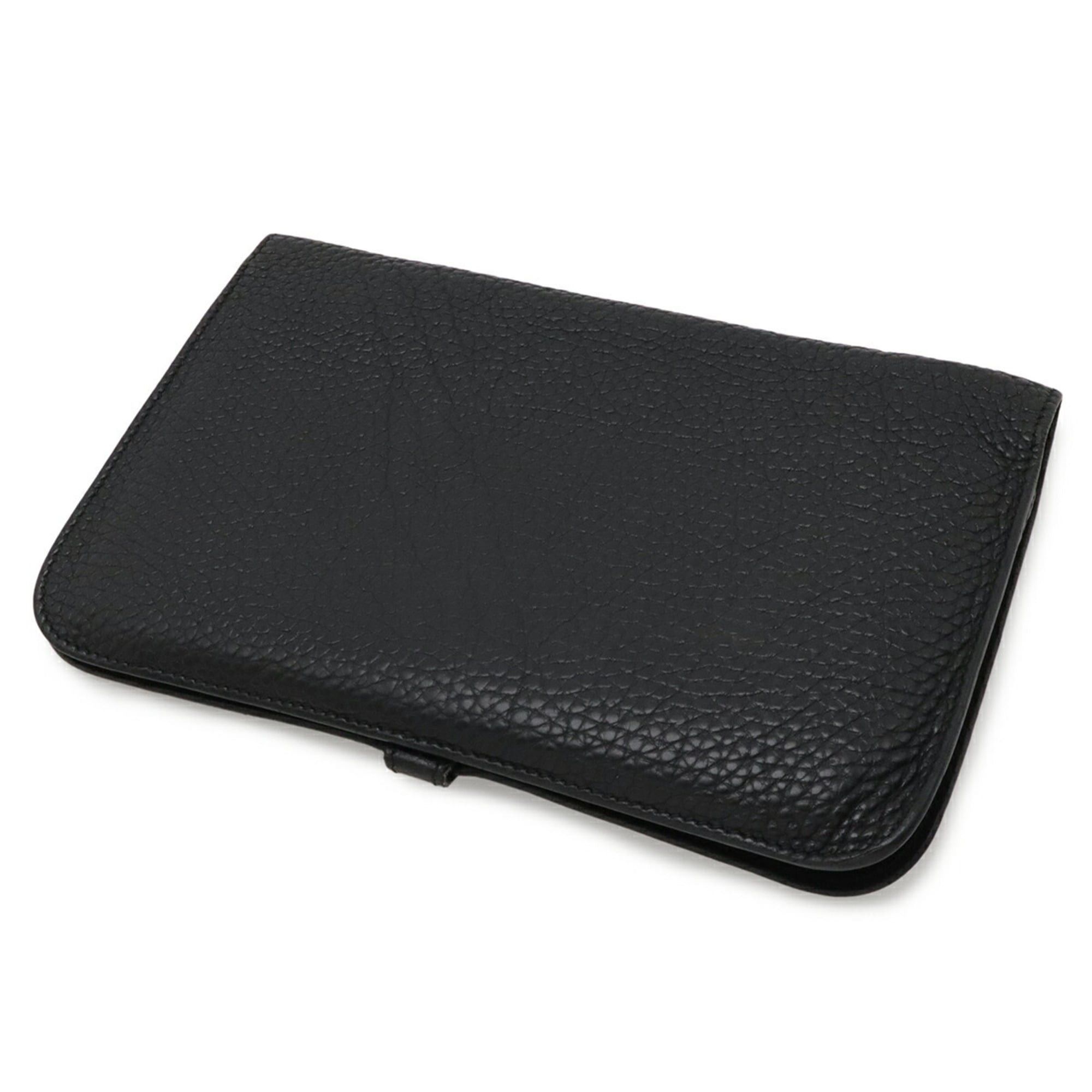 Hermes HERMES Dogon Duo GM Bi-fold Long Wallet, Taurillon Clemence Leather, Black, Coin Pocket, □R Stamp Size ONE SIZE - 3 Thumbnail