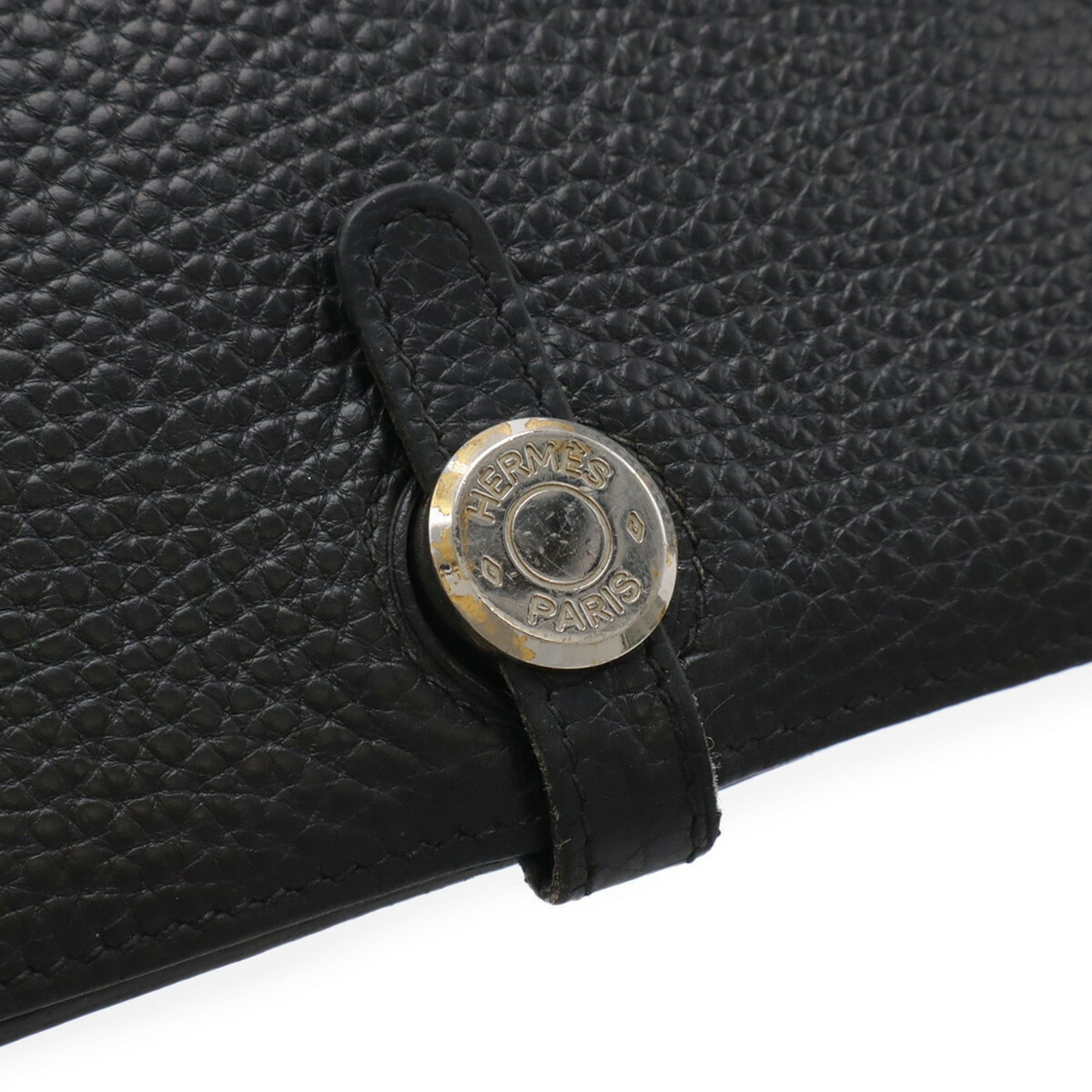 Hermes HERMES Dogon Duo GM Bi-fold Long Wallet, Taurillon Clemence Leather, Black, Coin Pocket, □R Stamp Size ONE SIZE - 5 Thumbnail