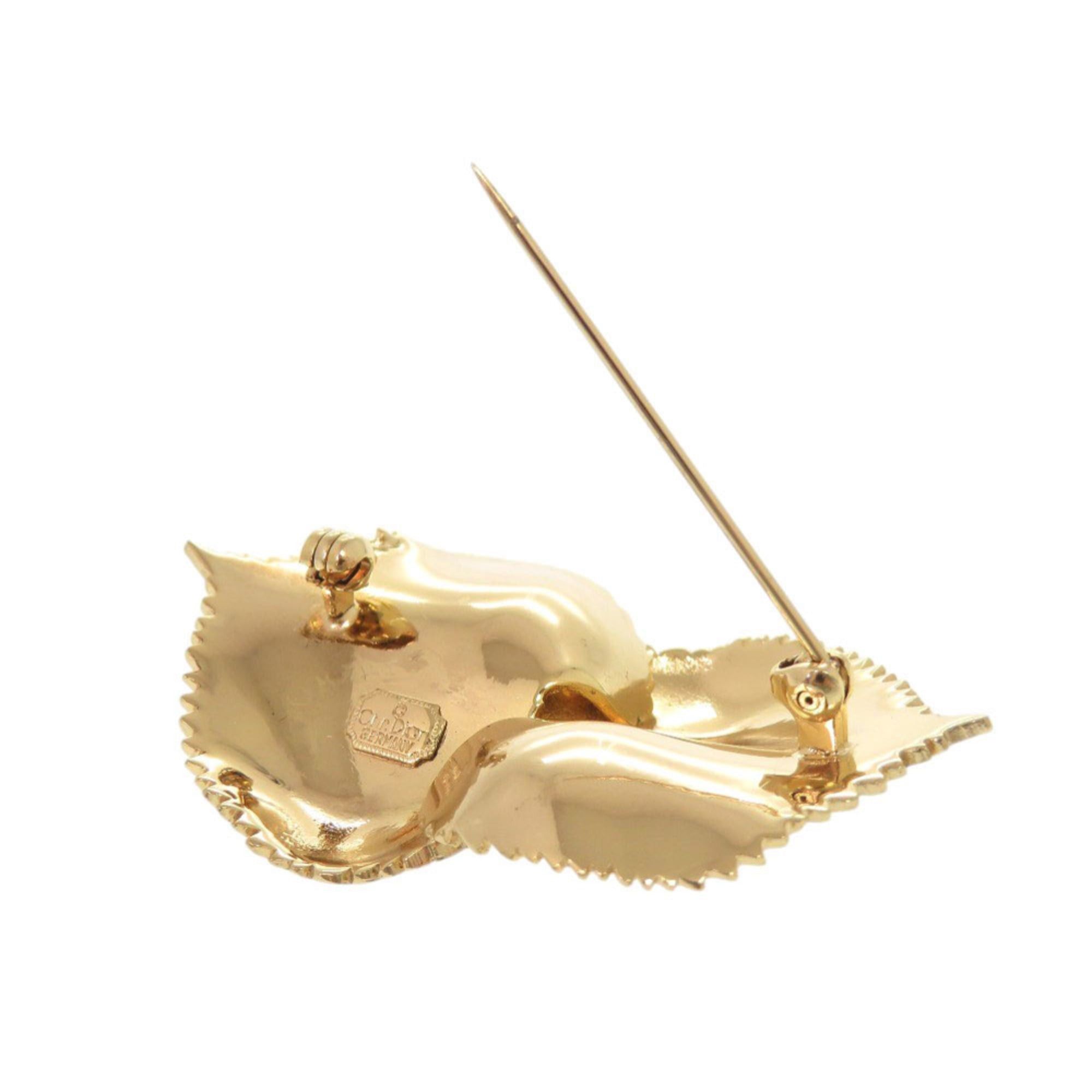 Dior Excellent condition Christian Dior leaf motif metal gold brooch 0085 Size ONE SIZE - 3 Thumbnail
