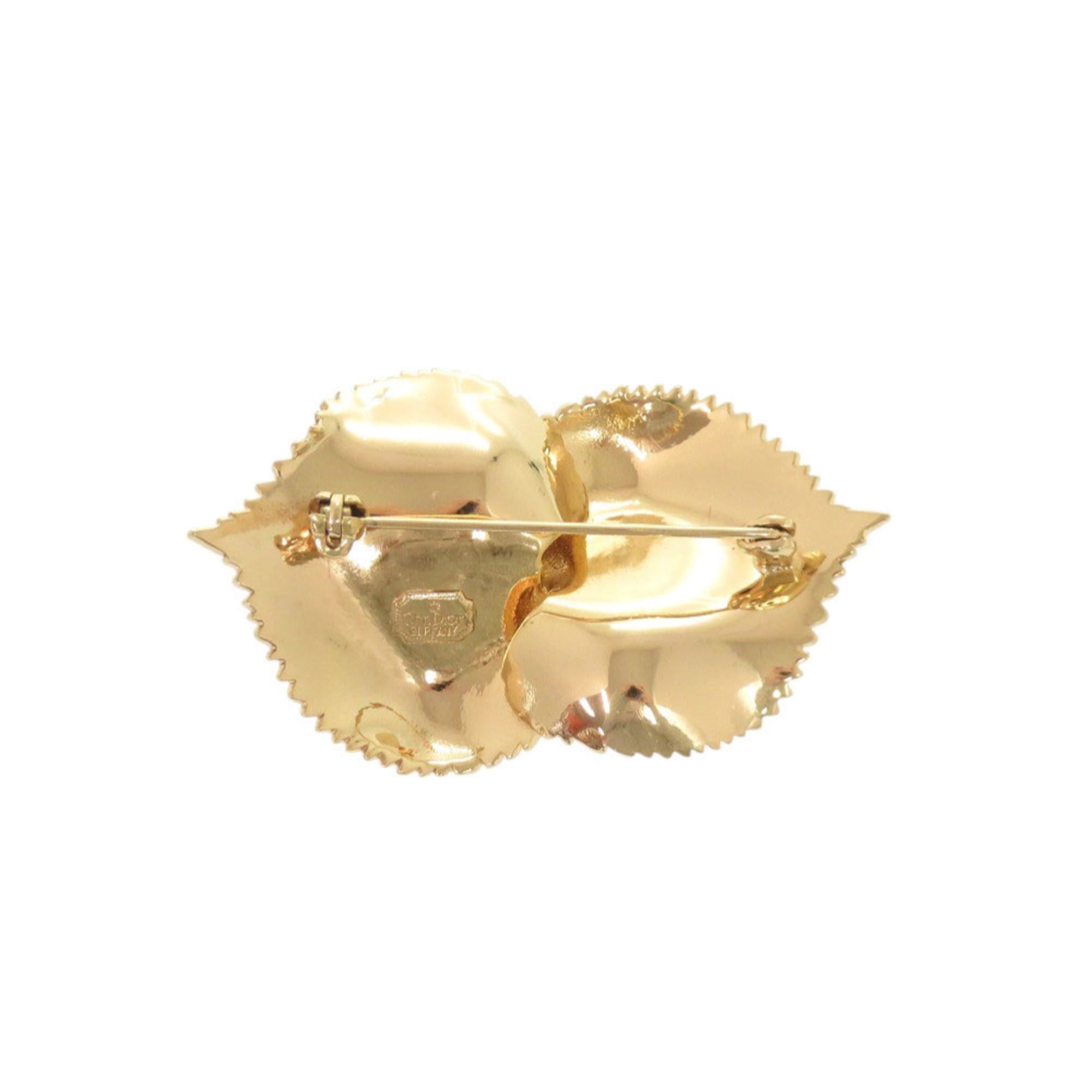 Dior Excellent condition Christian Dior leaf motif metal gold brooch 0085 Size ONE SIZE - 2 Thumbnail