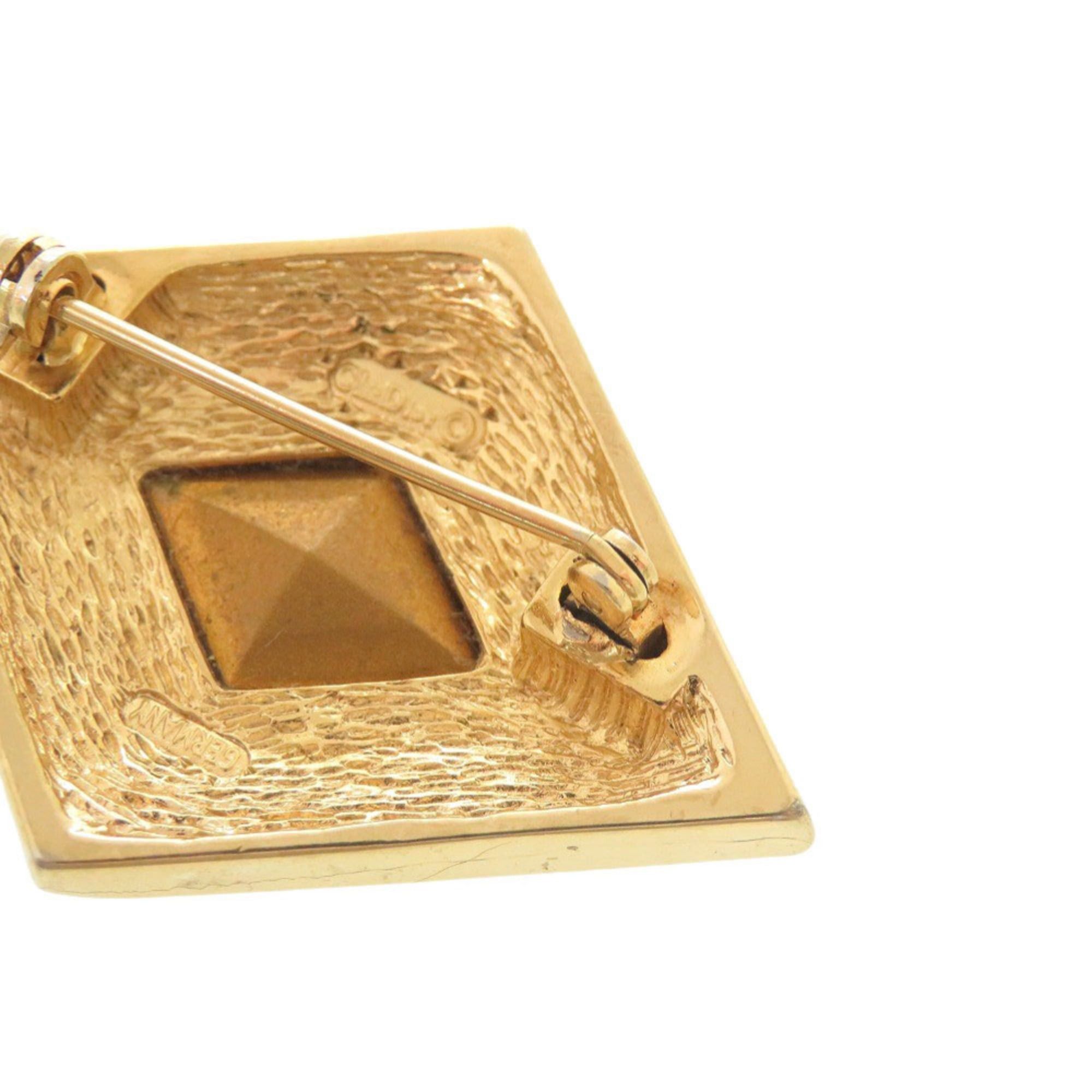 Dior Excellent condition Christian Dior metal rhinestone colored stone gold brooch 0086 Size ONE SIZE - 4 Thumbnail