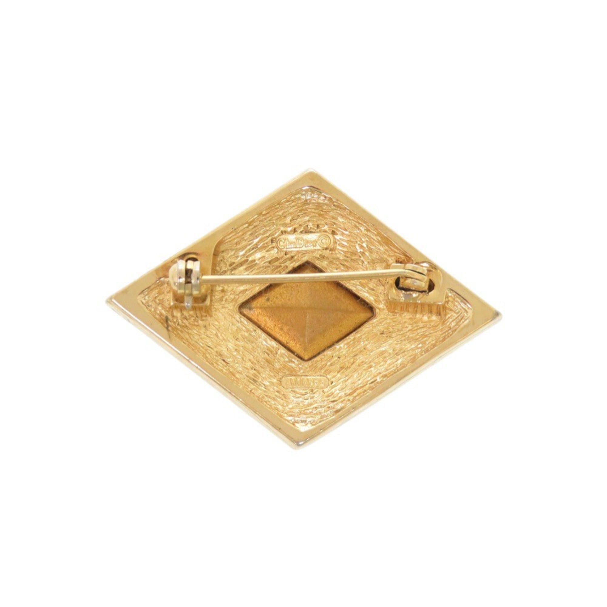 Dior Excellent condition Christian Dior metal rhinestone colored stone gold brooch 0086 Size ONE SIZE - 2 Thumbnail