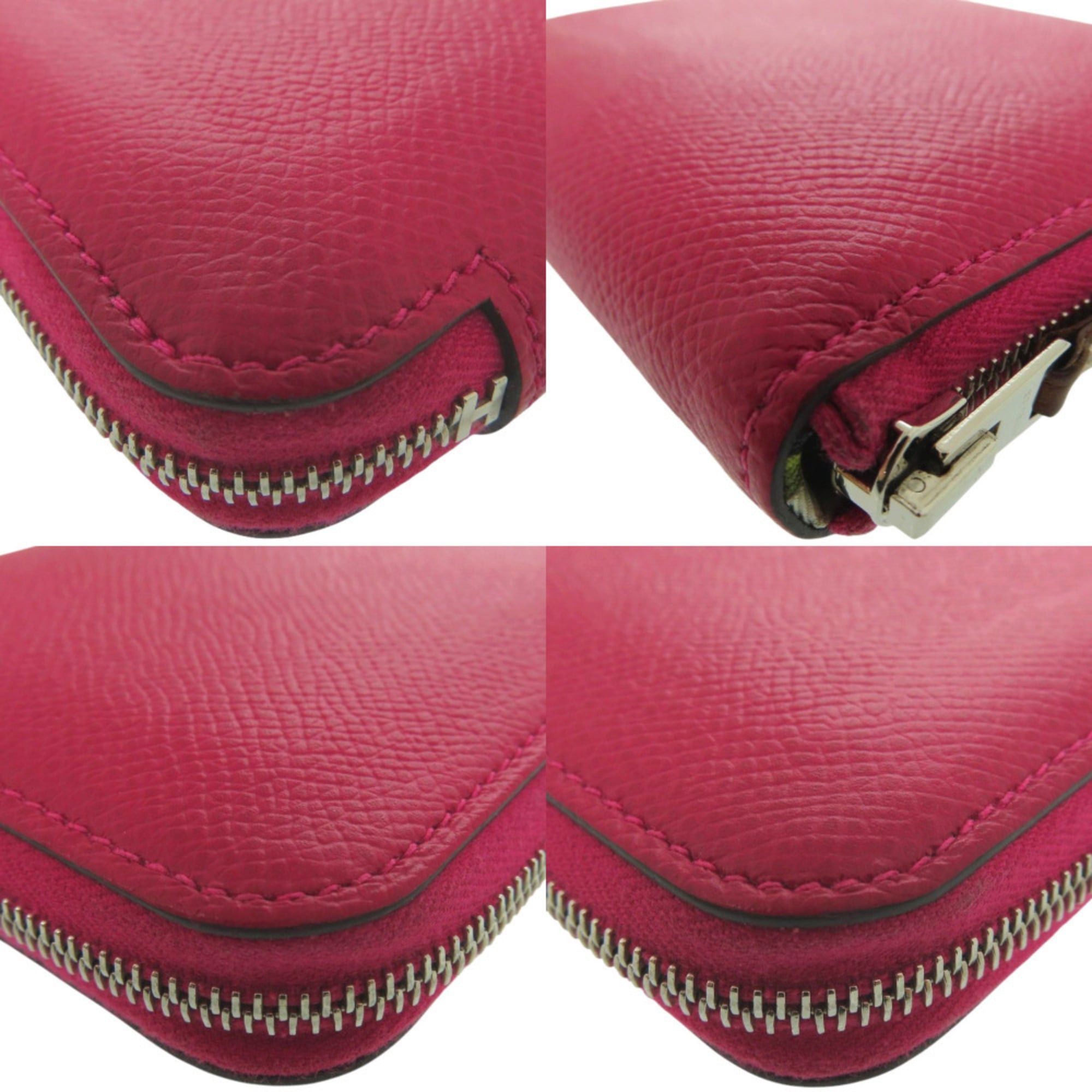 Hermes Excellent condition Hermes Azap Silk-In Compact, Z stamp (2021 production), silver hardware, Barenia Epsom leather, Framboise, Nata pink, and cream. Wallet/coin case. 0309HERMES Size ONE SIZE - 6 Thumbnail