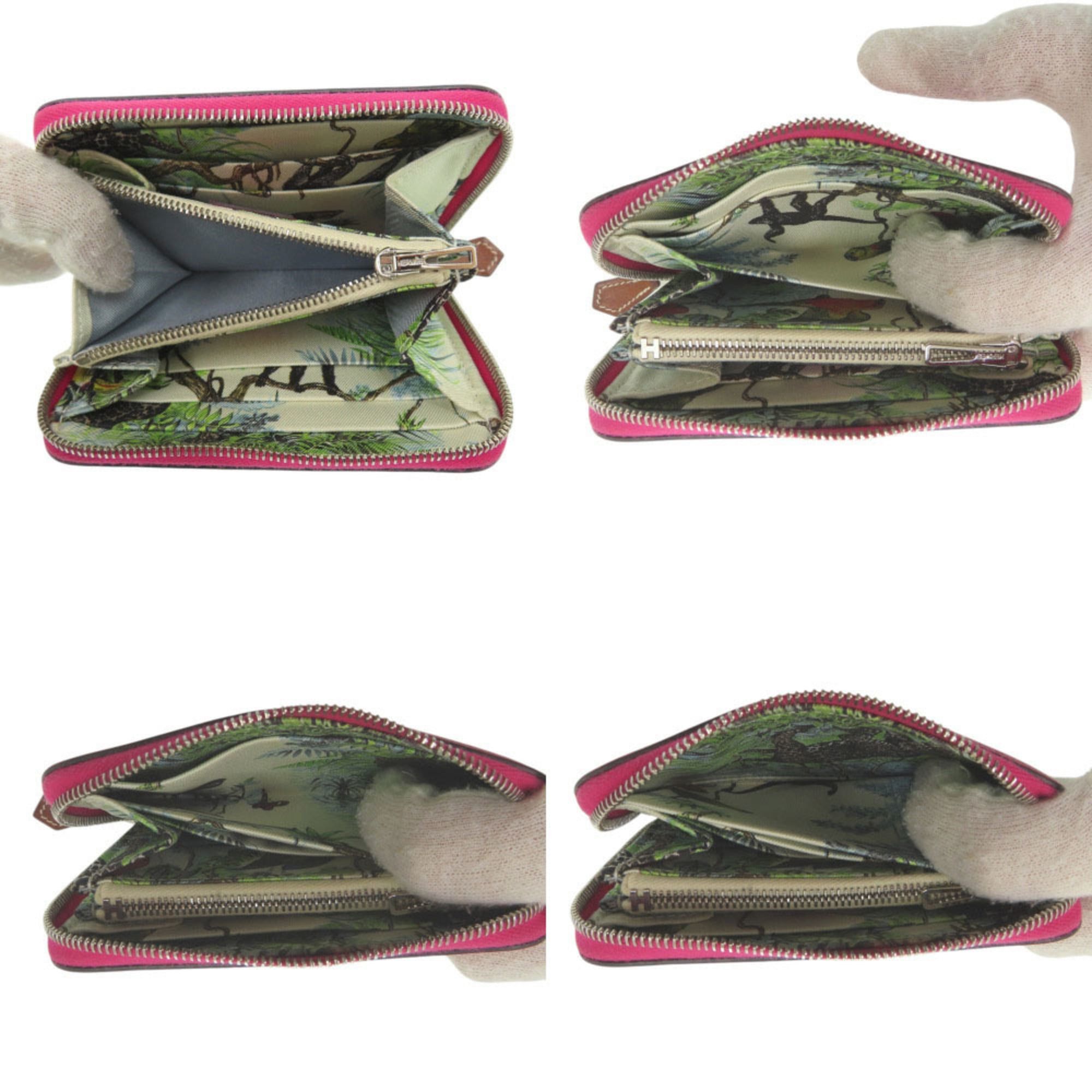 Hermes Excellent condition Hermes Azap Silk-In Compact, Z stamp (2021 production), silver hardware, Barenia Epsom leather, Framboise, Nata pink, and cream. Wallet/coin case. 0309HERMES Size ONE SIZE - 7 Thumbnail