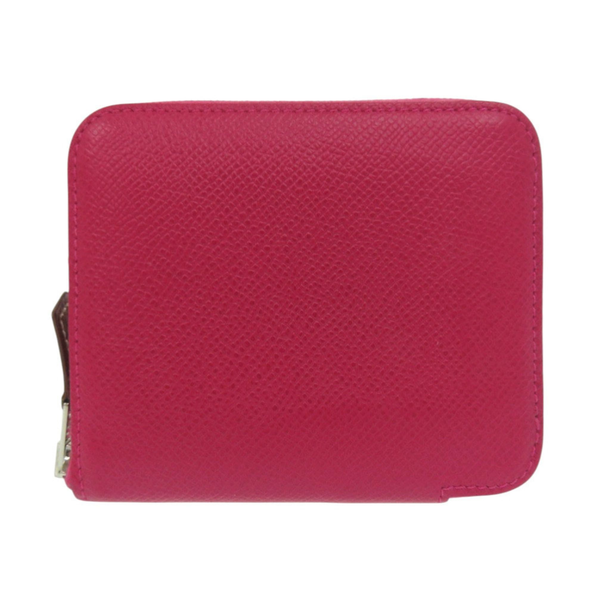 Hermes Excellent condition Hermes Azap Silk-In Compact, Z stamp (2021 production), silver hardware, Barenia Epsom leather, Framboise, Nata pink, and cream. Wallet/coin case. 0309HERMES Size ONE SIZE - 2 Thumbnail