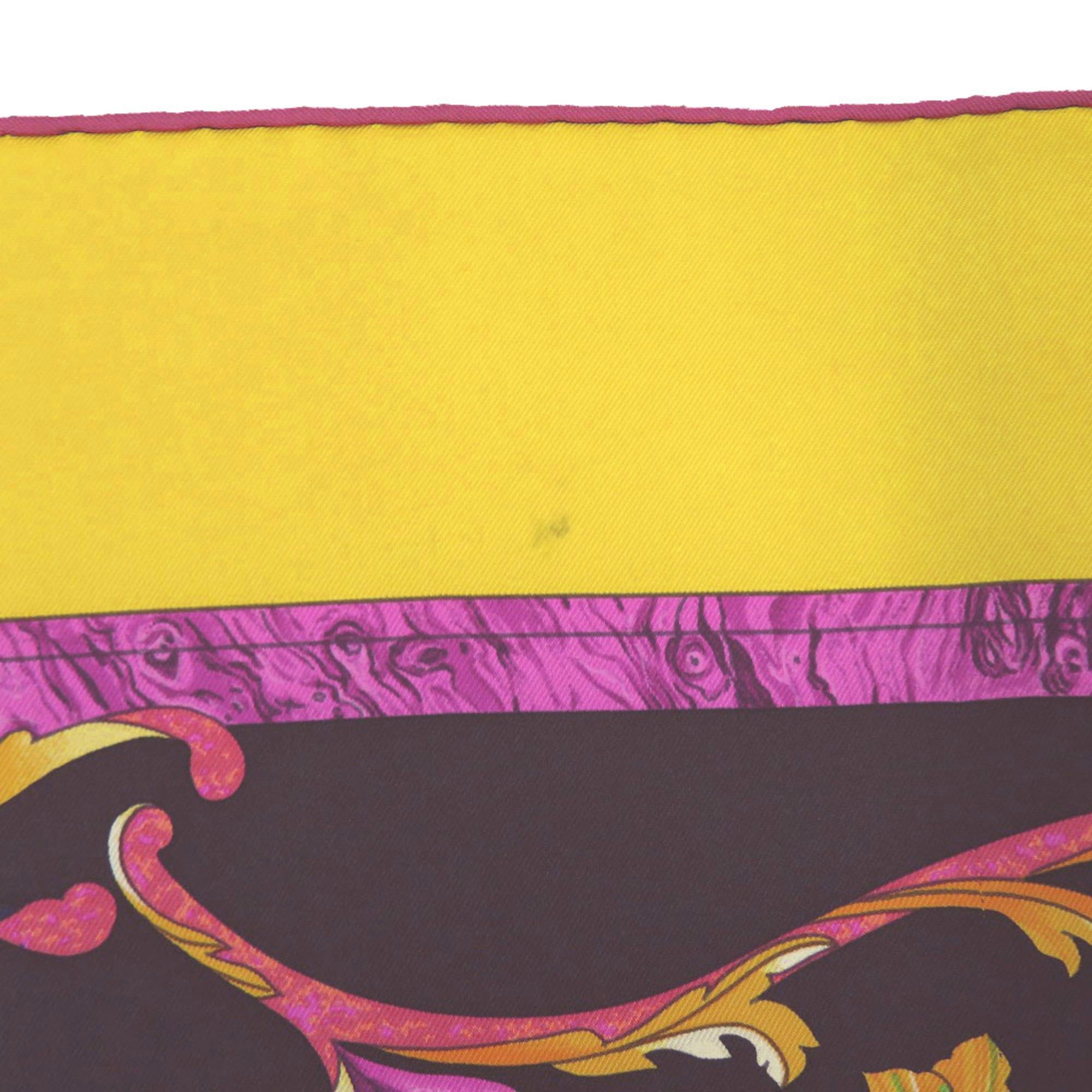 Hermes Excellent condition Hermes Carre 90 "Pierres d' Orient et Occident" silk scarf/muffler in black, yellow, and purple. 1879HERMES Size ONE SIZE - 2 Thumbnail
