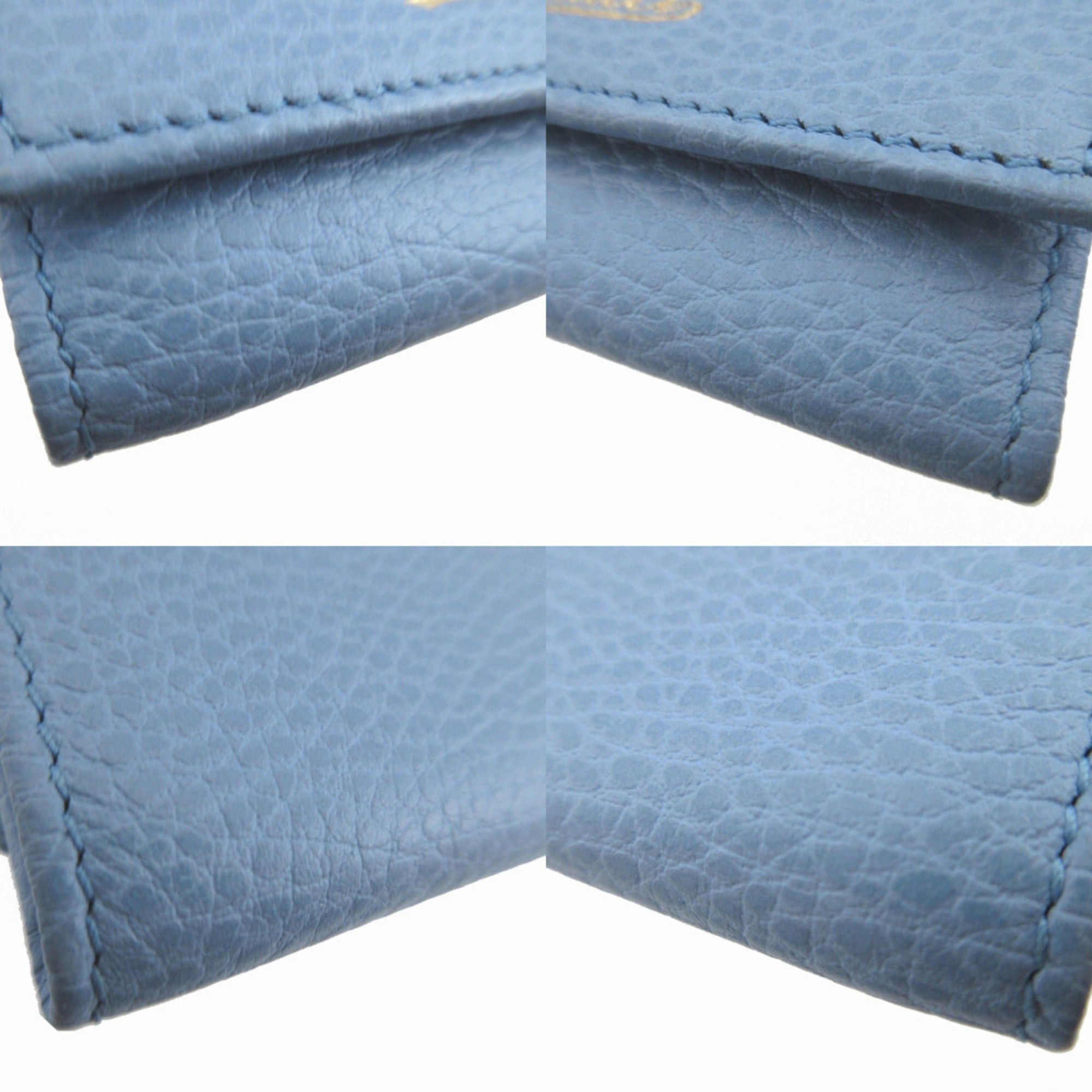 Gucci Like New Gucci Swing 354499 Leather Light Blue 6-Key Case 0074GUCCI Size ONE SIZE - 7 Thumbnail