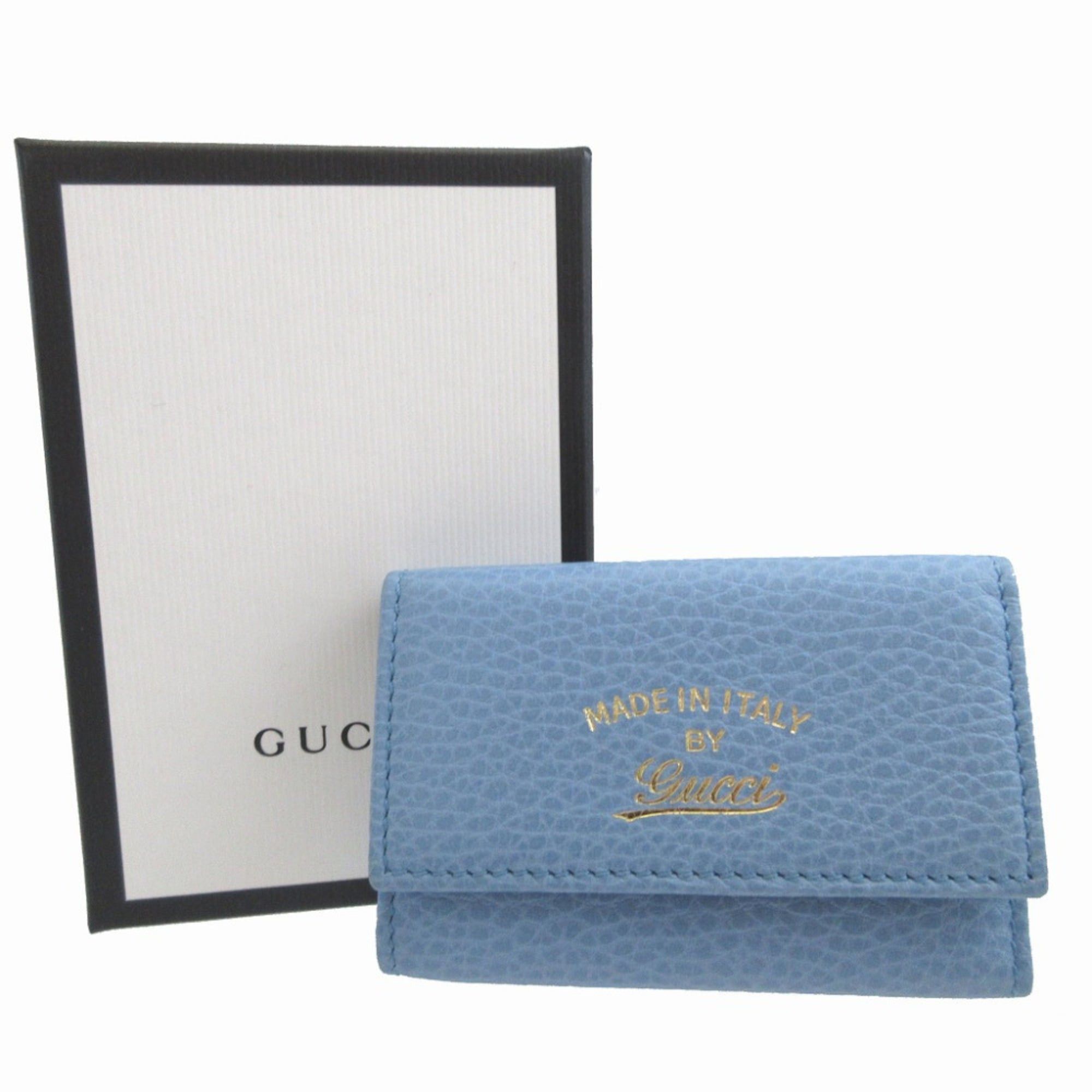 Gucci Like New Gucci Swing 354499 Leather Light Blue 6-Key Case 0074GUCCI Size ONE SIZE - 2 Thumbnail