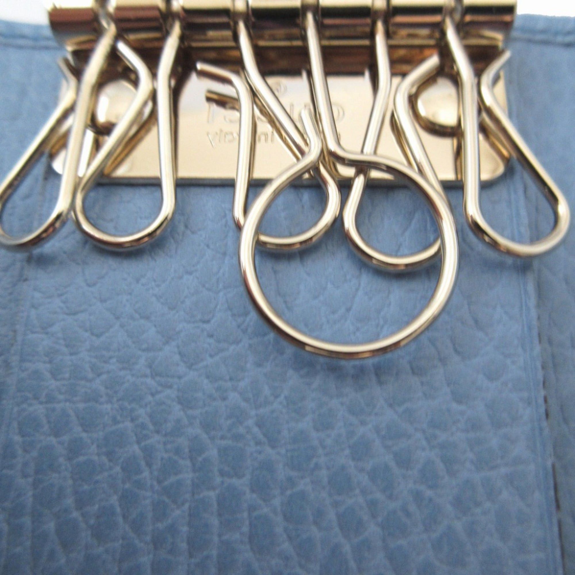 Gucci Like New Gucci Swing 354499 Leather Light Blue 6-Key Case 0074GUCCI Size ONE SIZE - 6 Thumbnail