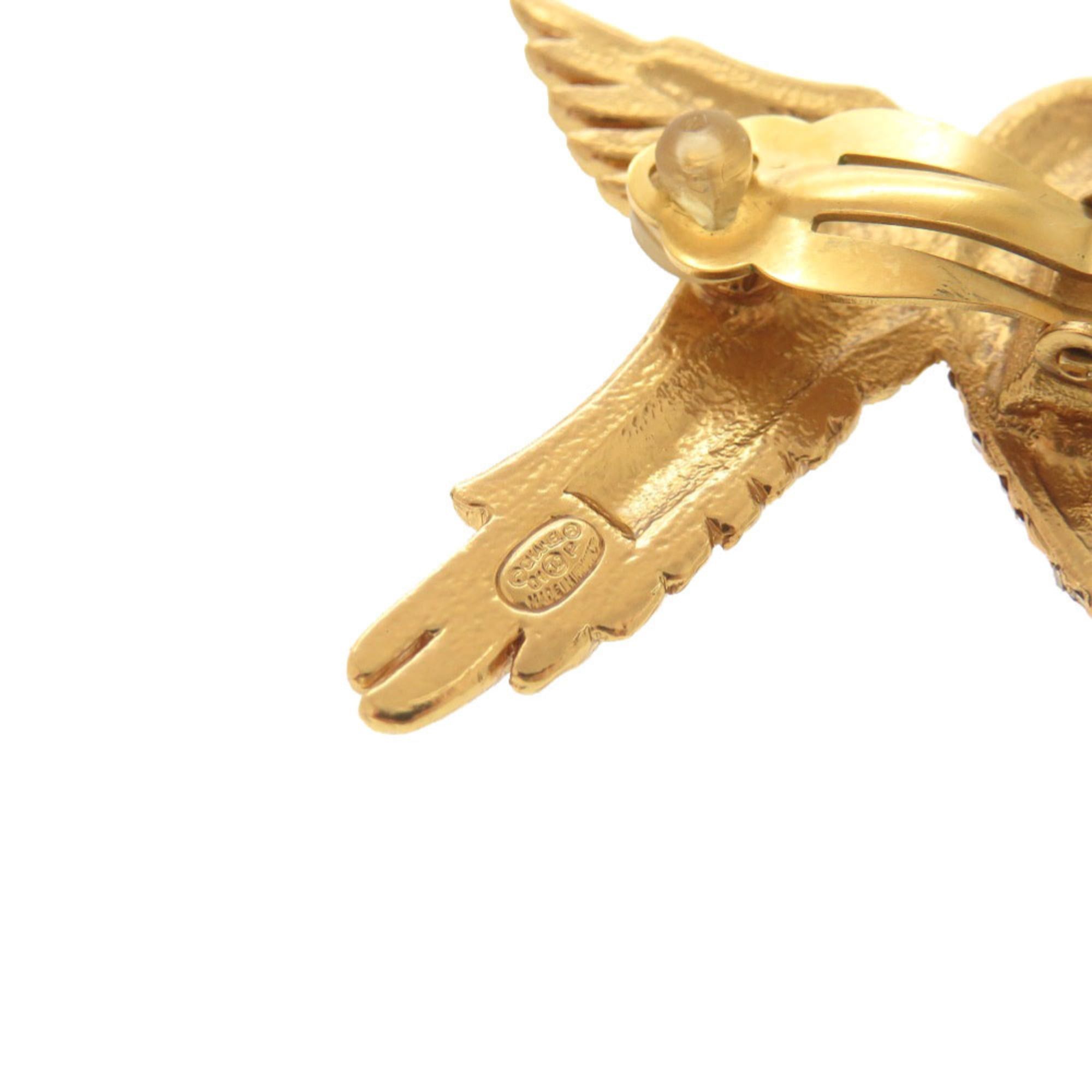 Chanel Excellent condition Chanel Coco Mark Eagle Metal Rhinestone Gold Earrings 1804CHANEL Size ONE SIZE - 7 Thumbnail