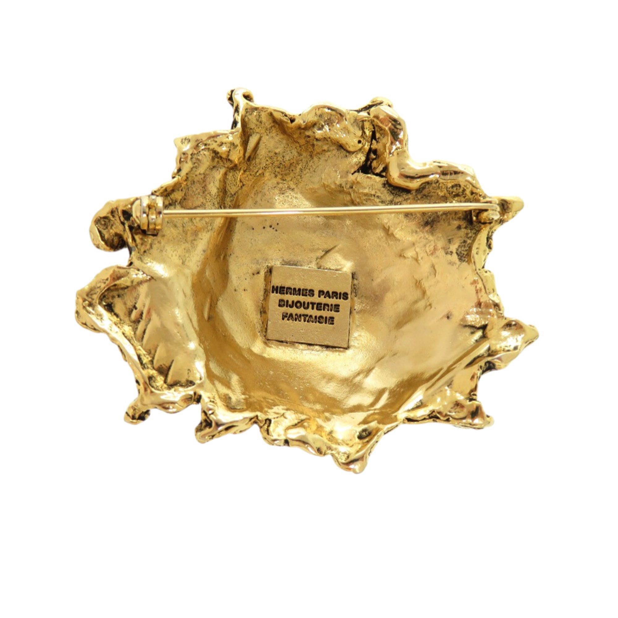 Hermes Excellent condition Hermes Sun Soleil vintage brooch, metal, gold, 1961HERMES Size ONE SIZE - 3 Thumbnail