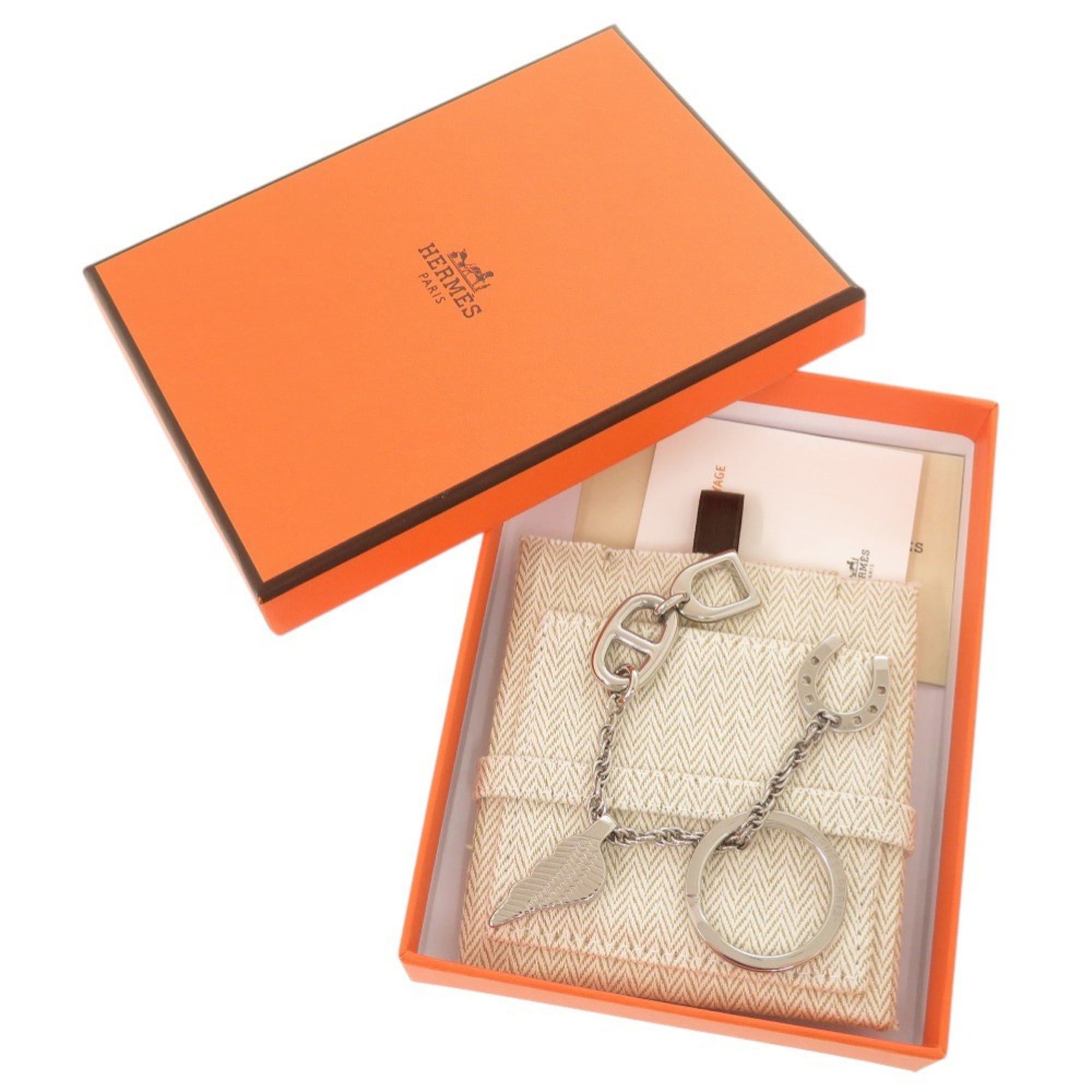 Hermes Like New Hermes Bon Voyage Metal Silver Keychain 1796HERMES Size ONE SIZE - 2 Thumbnail