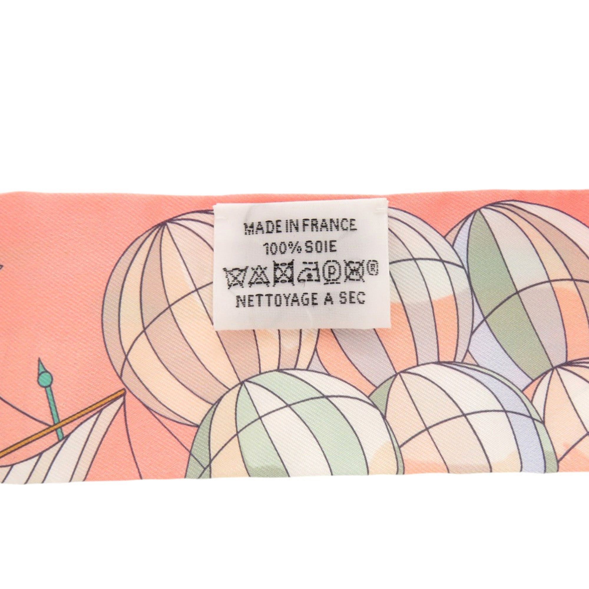 Other Like New Hermes Twilly Les Folies Du Ciel (Madness of the Sky) Silk Red Scarf 0392HERMES Size ONE SIZE - 3 Thumbnail