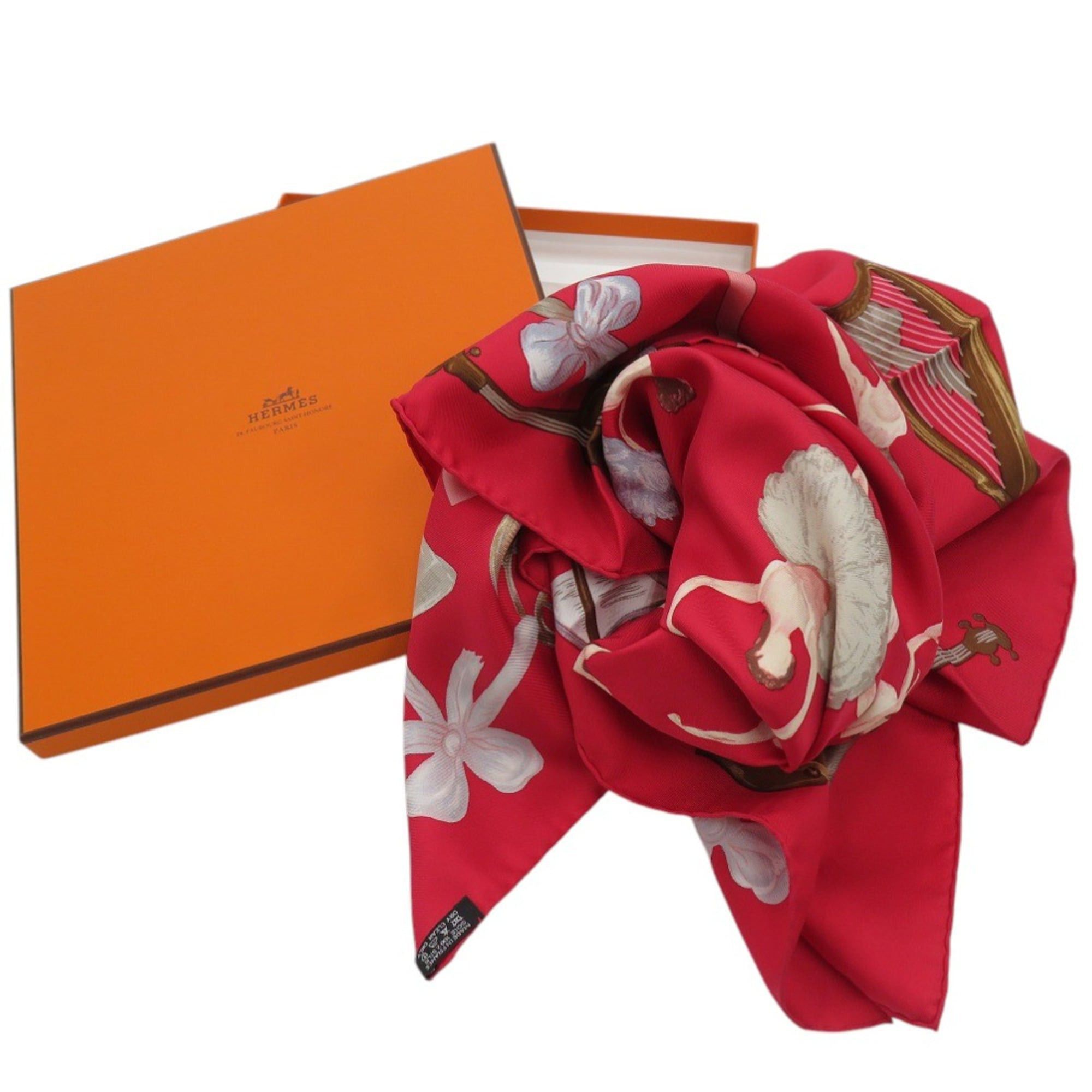 Hermes Excellent condition Hermes Carre 90 La Dance Ballerina Red Scarf Muffler 0003 HERMES Size ONE SIZE - 2 Thumbnail