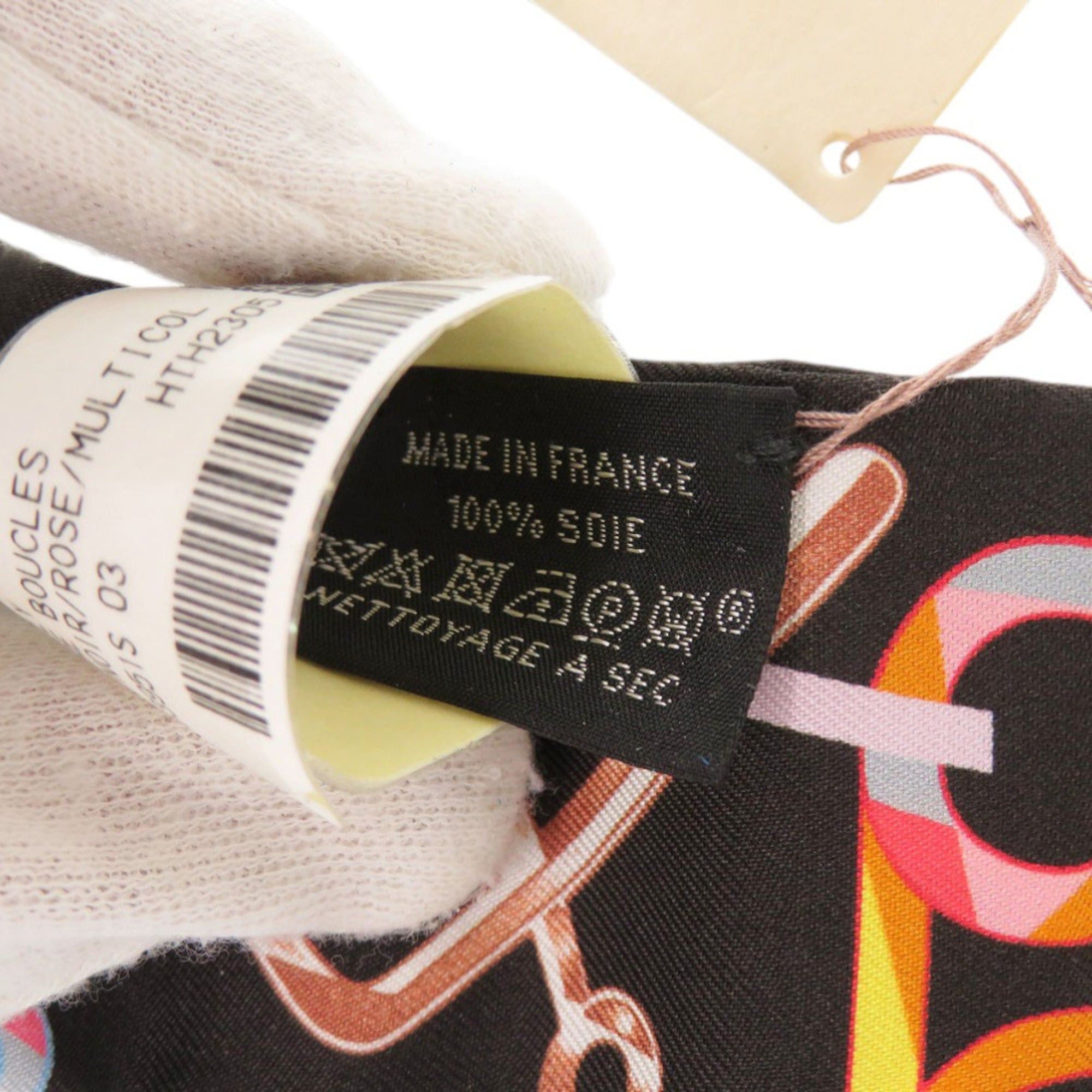 Hermes Unused Hermes Twilly Do Re Boucles Silk Noir Scarf Muffler Black 0395HERMES Size ONE SIZE - 3 Thumbnail