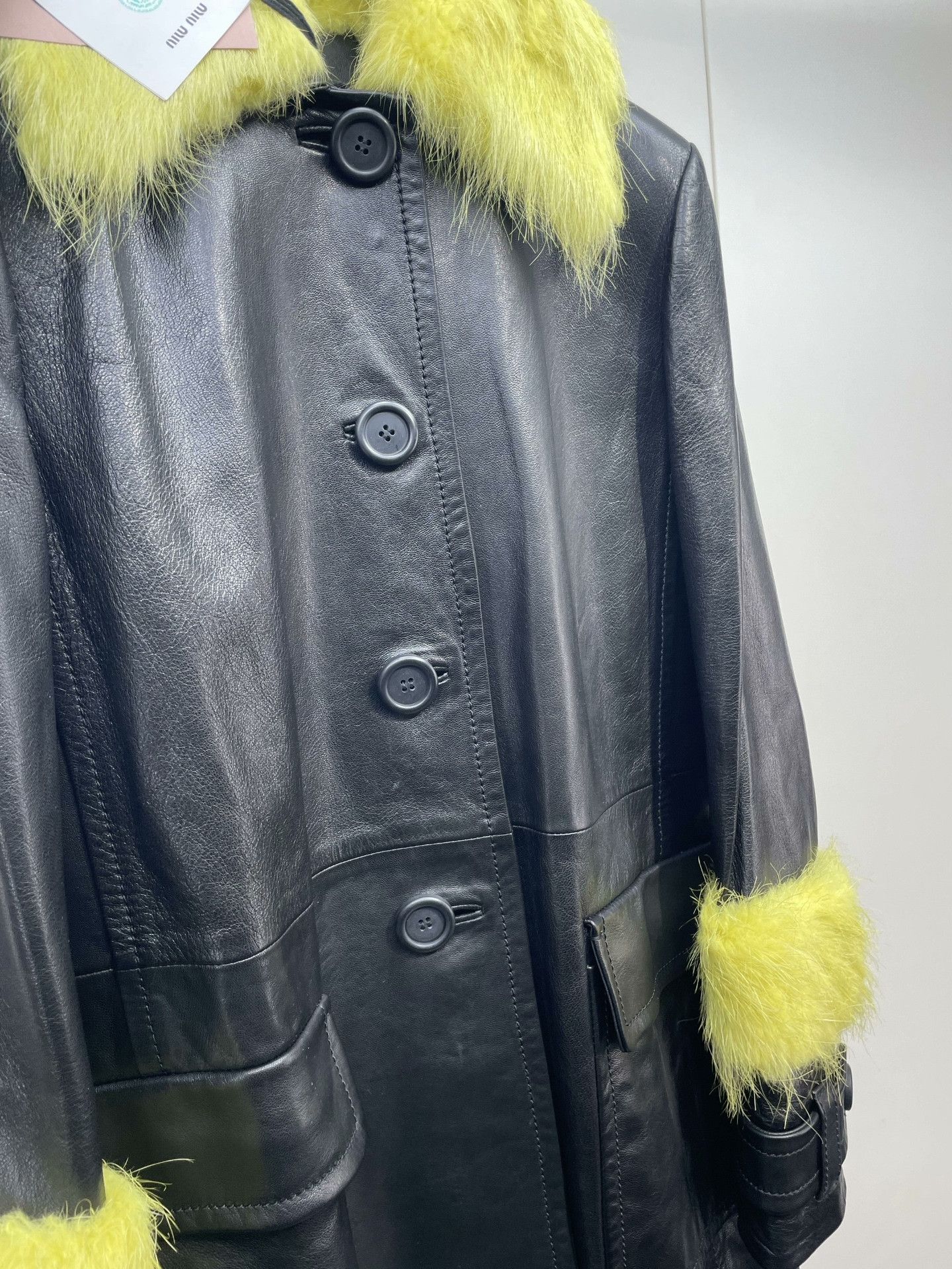 Miu Miu Miu Miu Fur Collar Long Leather Coat Size S / US 4 / IT 40 - 4 Thumbnail