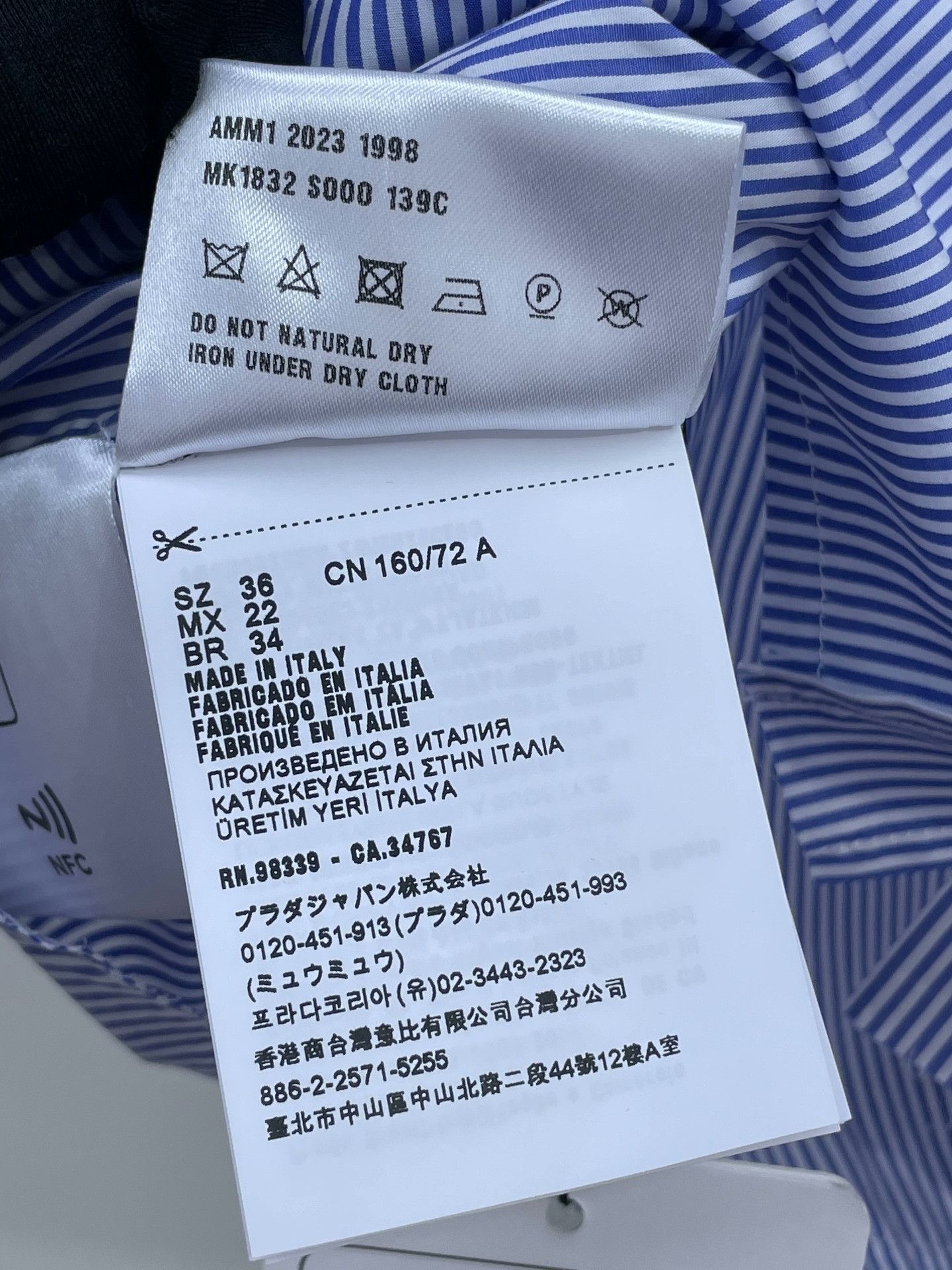 Miu Miu Miumiu 2024 Blue White Striped Shirt Size XS / US 0-2 / IT 36-38 - 7 Thumbnail