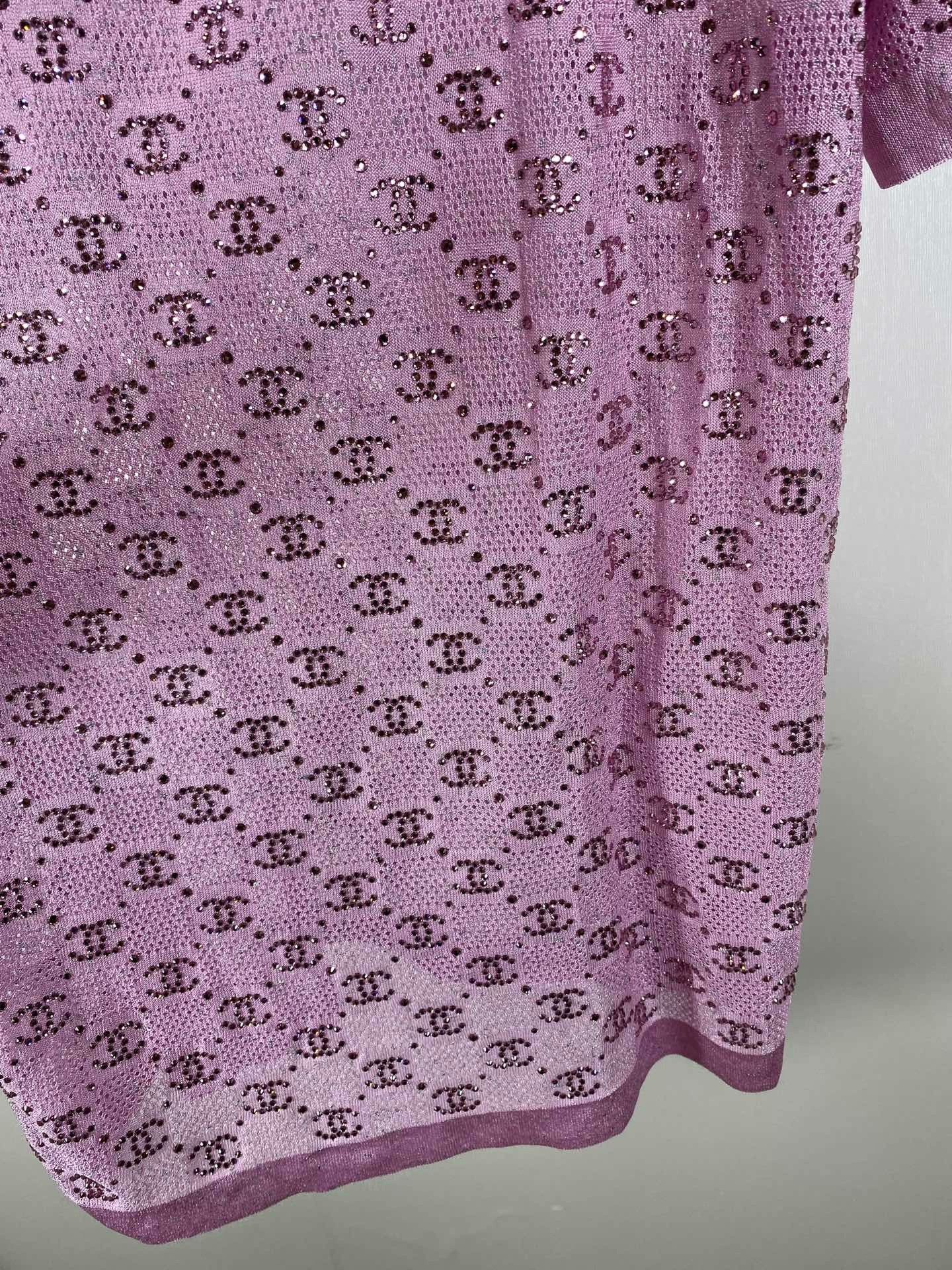 Chanel Chanel 23P Pink Diamond CC Polo Dress Size XXS / US 00 / IT 34 - 3 Thumbnail