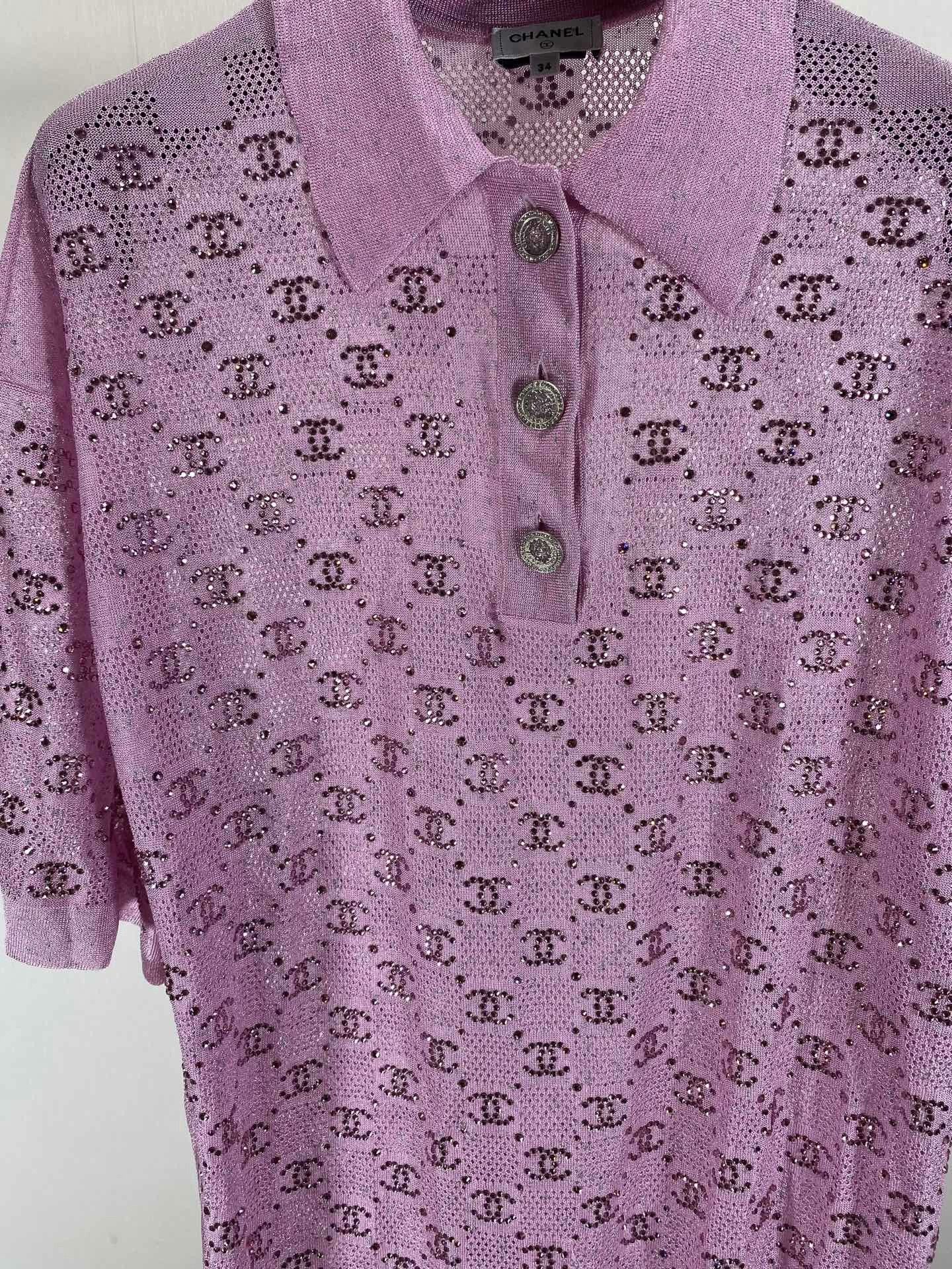 Chanel Chanel 23P Pink Diamond CC Polo Dress Size XXS / US 00 / IT 34 - 2 Thumbnail