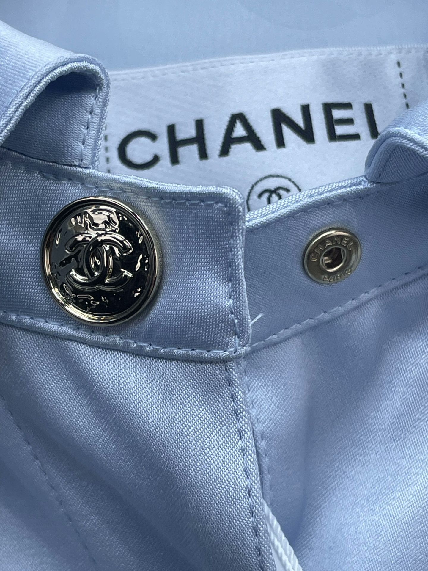 Chanel Chanel 25B Ice Blue Ruffle Silk Jacket Size XXS / US 00 / IT 34 - 4 Thumbnail