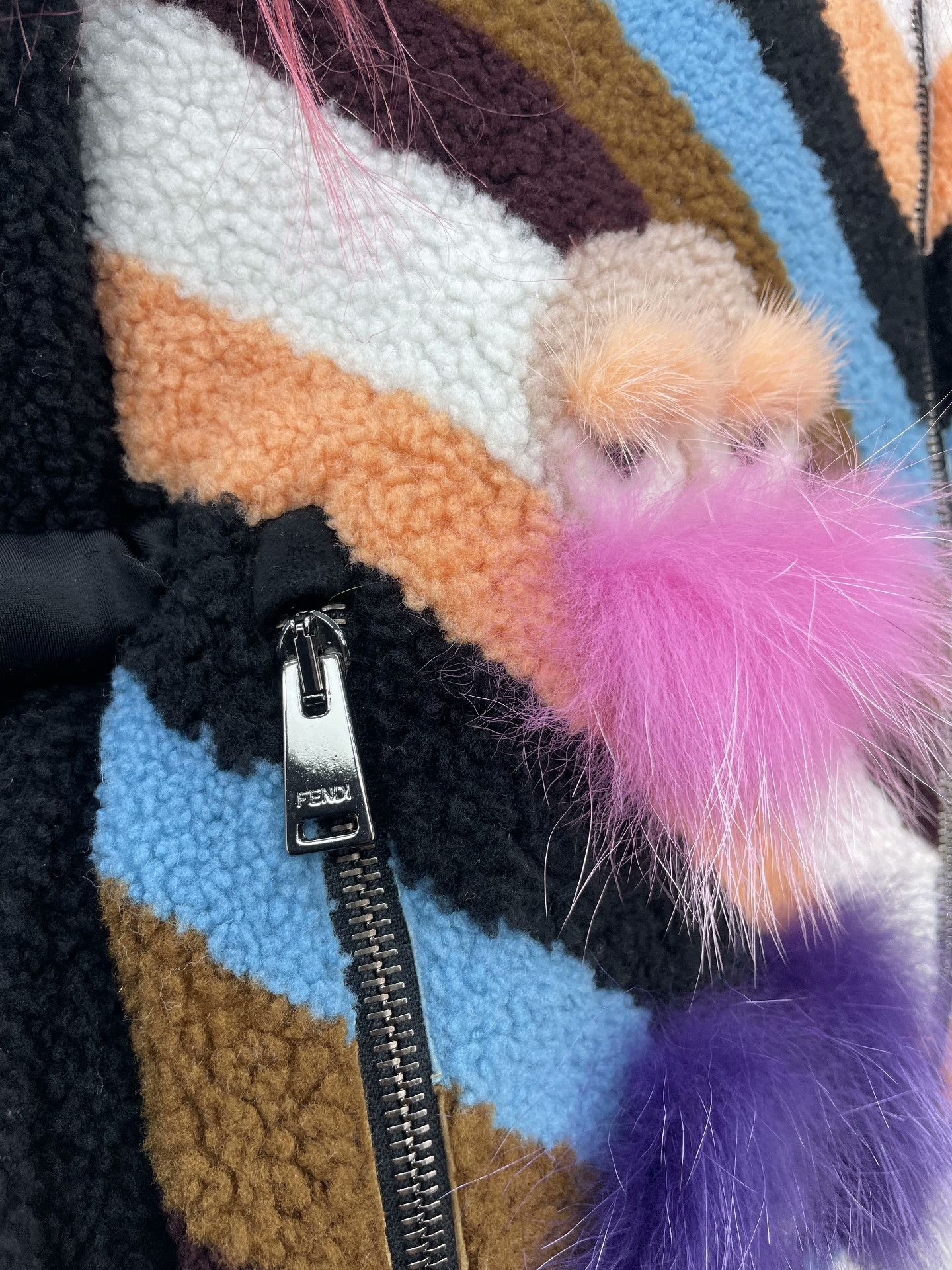 Fendi Fendi Colorblock Fur Coat Size S / US 4 / IT 40 - 5 Thumbnail