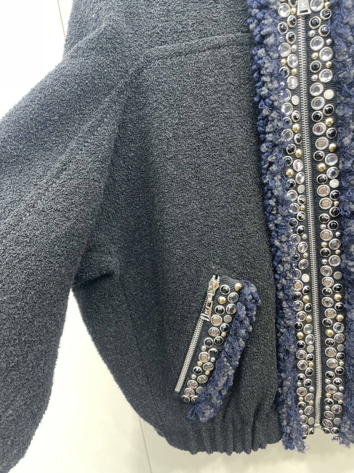 Louis Vuitton LV Black Heavy Tweed Jacket Size XS / US 0-2 / IT 36-38 - 3 Thumbnail