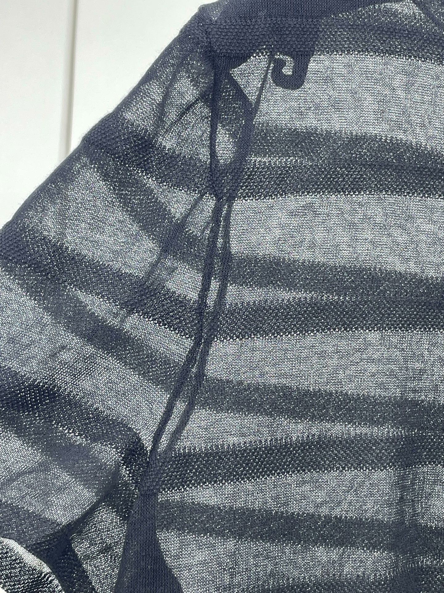 Chanel Chanel Black Striped Sheer Short-Sleeve Size S / US 4 / IT 40 - 4 Thumbnail