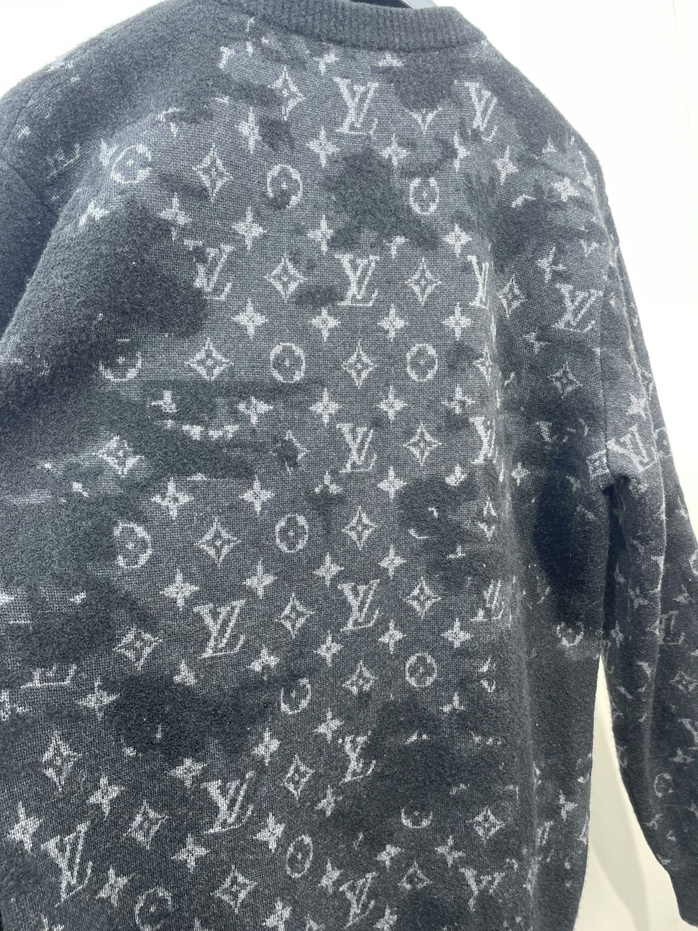 Louis Vuitton LV Black Camouflage Jacquard Sweater Size US XL / EU 56 / 4 - 3 Thumbnail