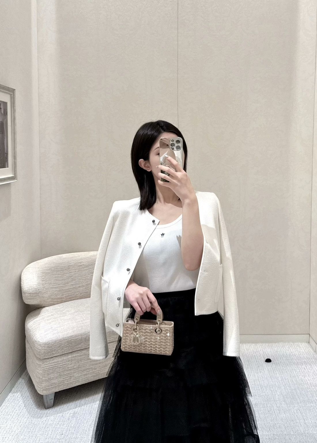 Dior Dior 25 Round Neck White Double Pocket Coat Size XXS / US 00 / IT 34 - 7 Thumbnail