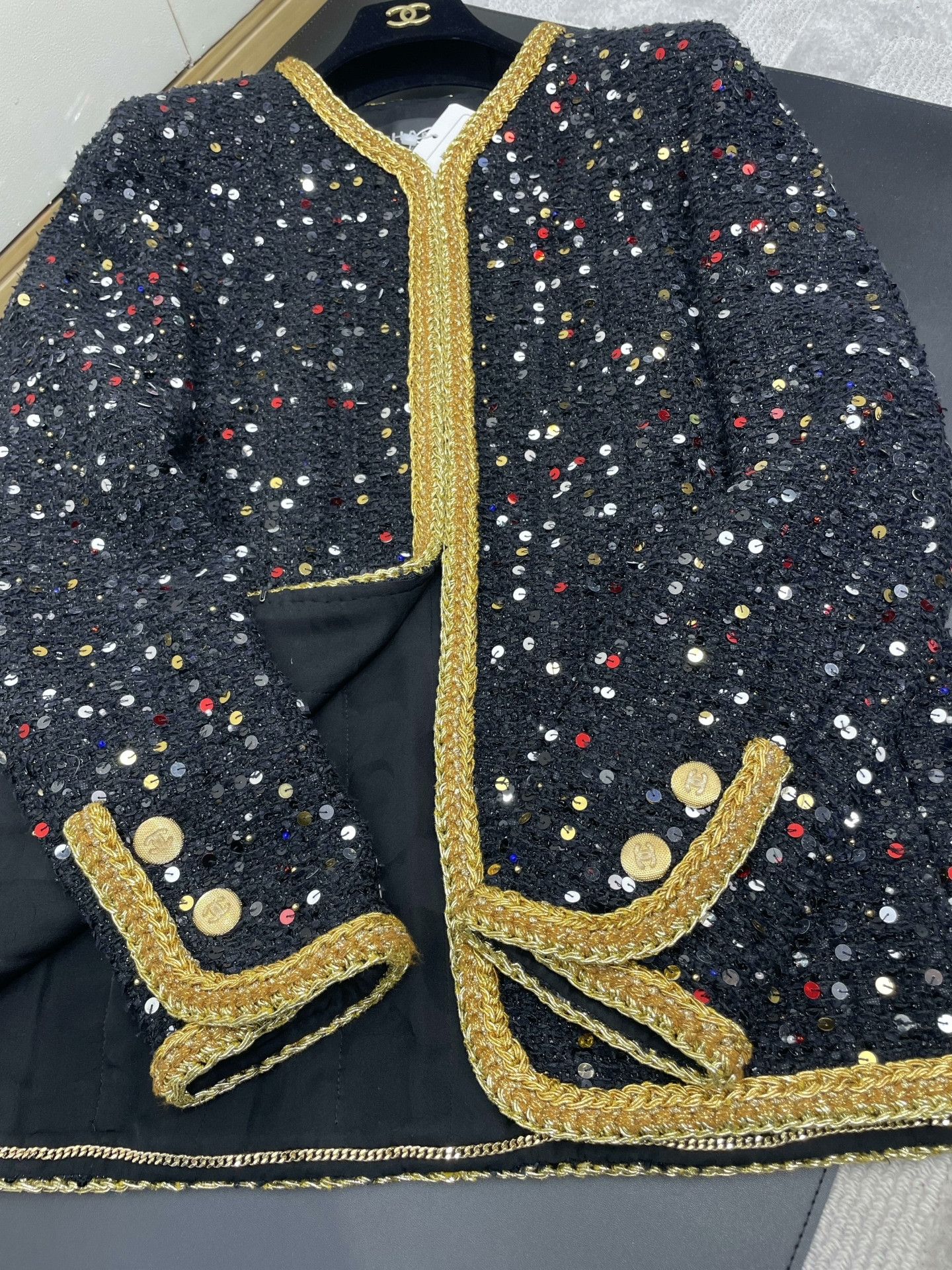 Chanel Chanel Colorful Sequin Black Gold Coat Size S / US 4 / IT 40 - 4 Thumbnail