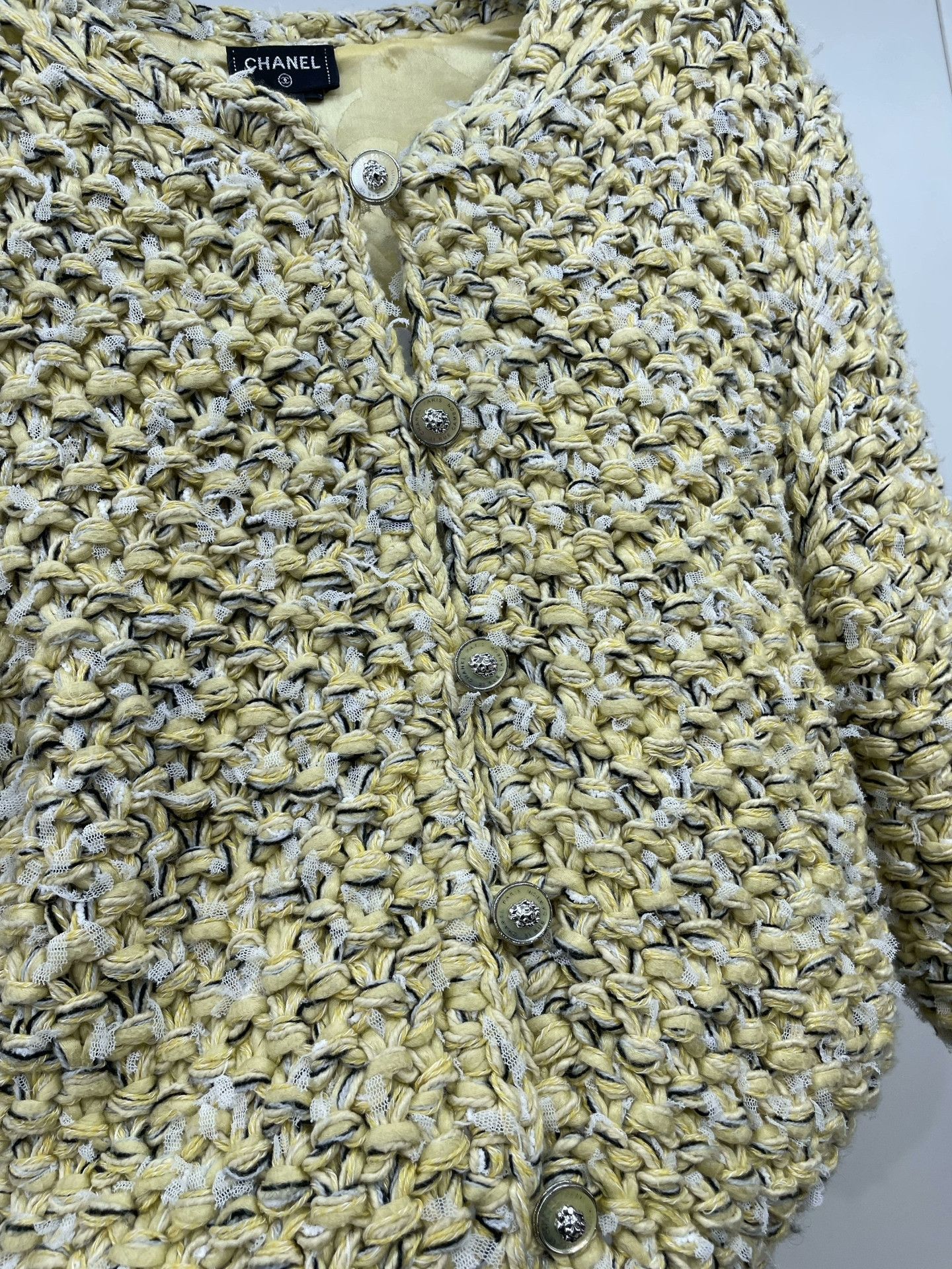 Chanel Chanel Yellow Knitted Short Jacket Size S / US 4 / IT 40 - 4 Thumbnail