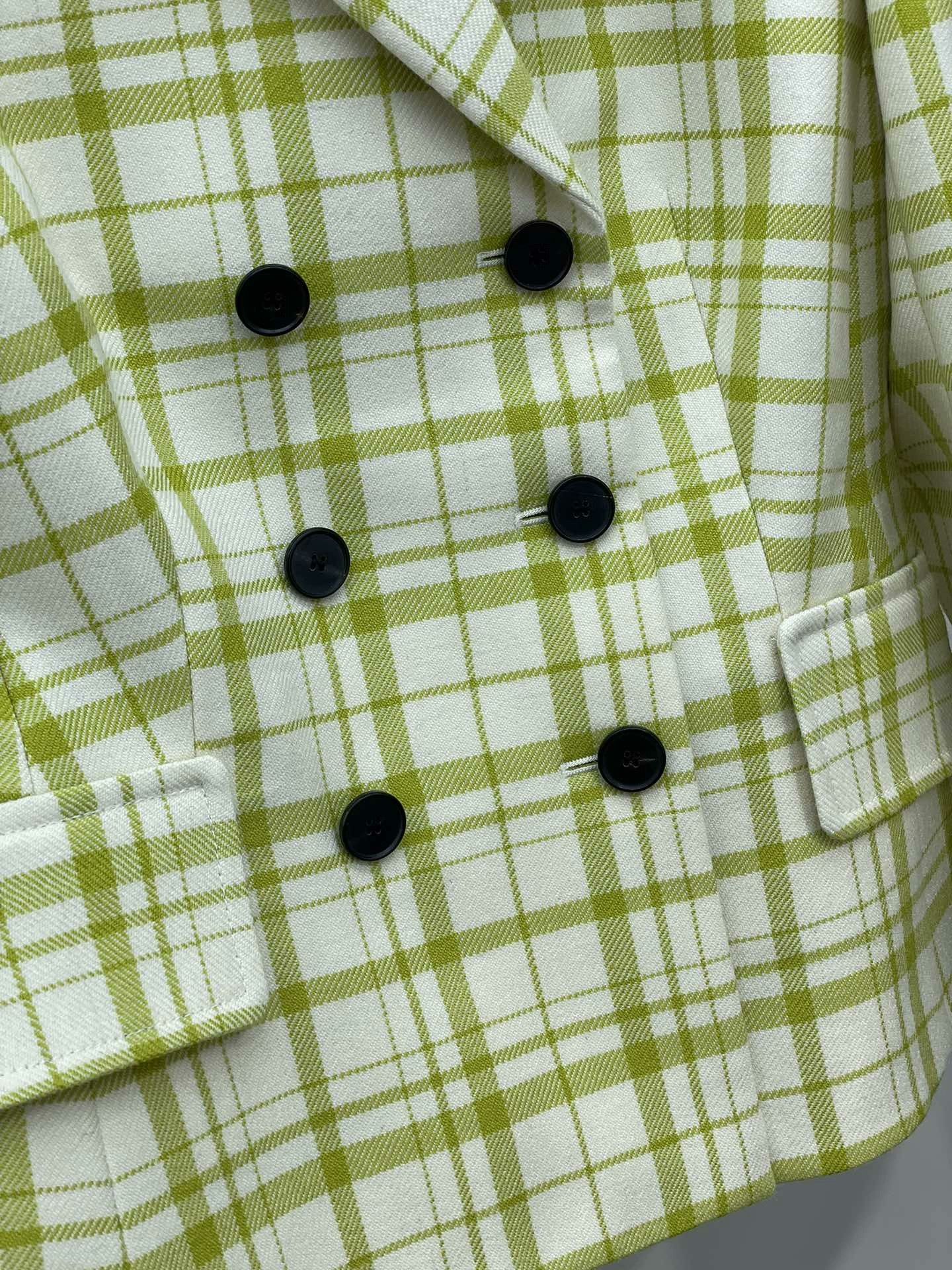 Dior Dior 2021 Fall Green Plaid Blazer Size XXS / US 00 / IT 34 - 3 Thumbnail