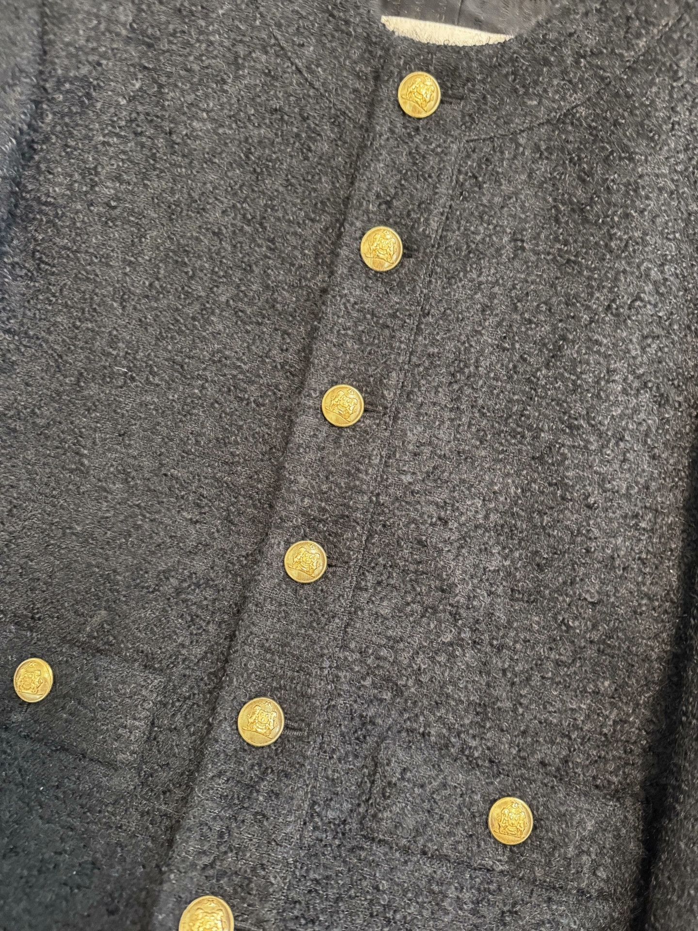 Celine Celine Black Gold Button Coat FR38 Size S / US 4 / IT 40 - 6 Thumbnail