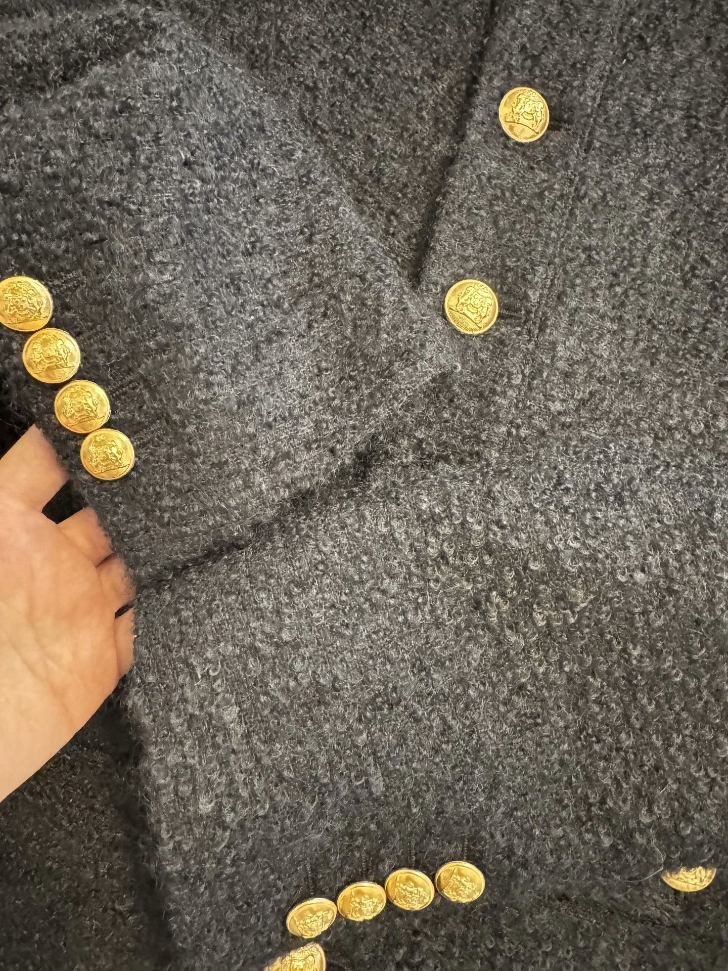 Celine Celine Black Gold Button Coat FR38 Size S / US 4 / IT 40 - 7 Thumbnail