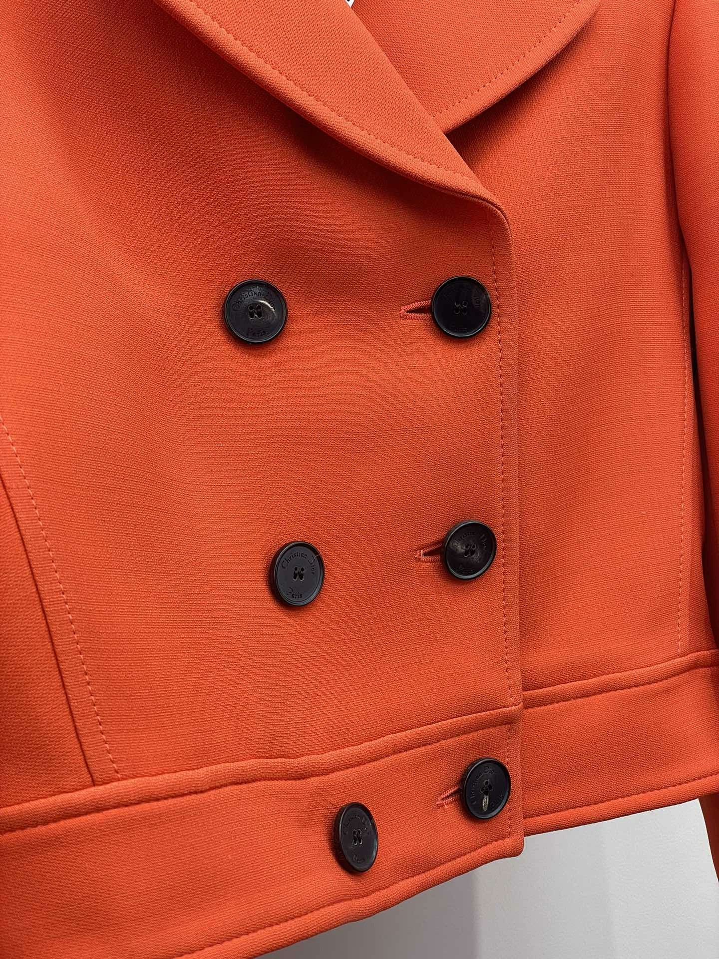 Dior Dior 2022 SS Orange Double-Breasted Coat Size XS / US 0-2 / IT 36-38 - 3 Thumbnail