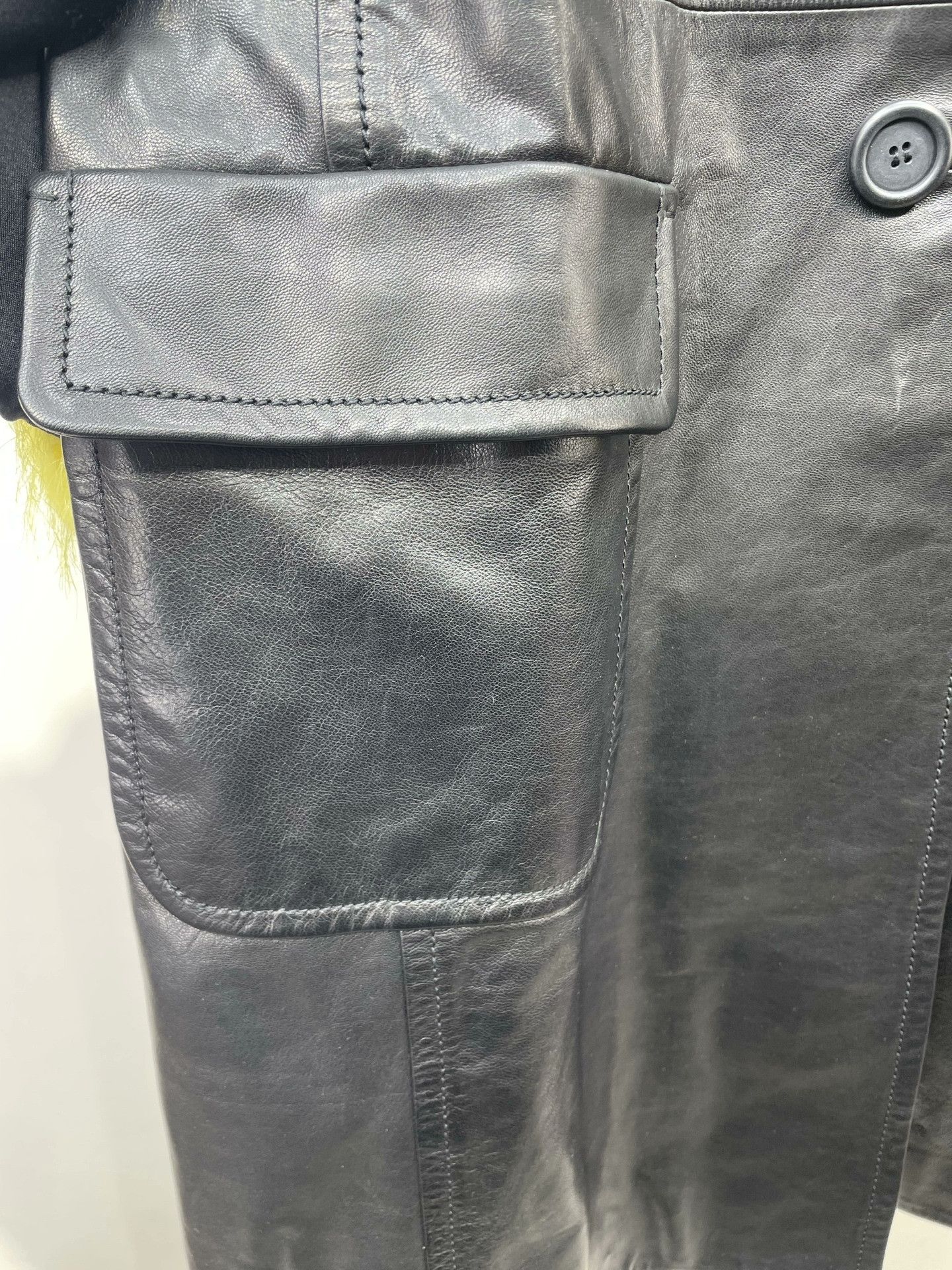 Miu Miu Miu Miu Fur Collar Long Leather Coat Size S / US 4 / IT 40 - 5 Thumbnail