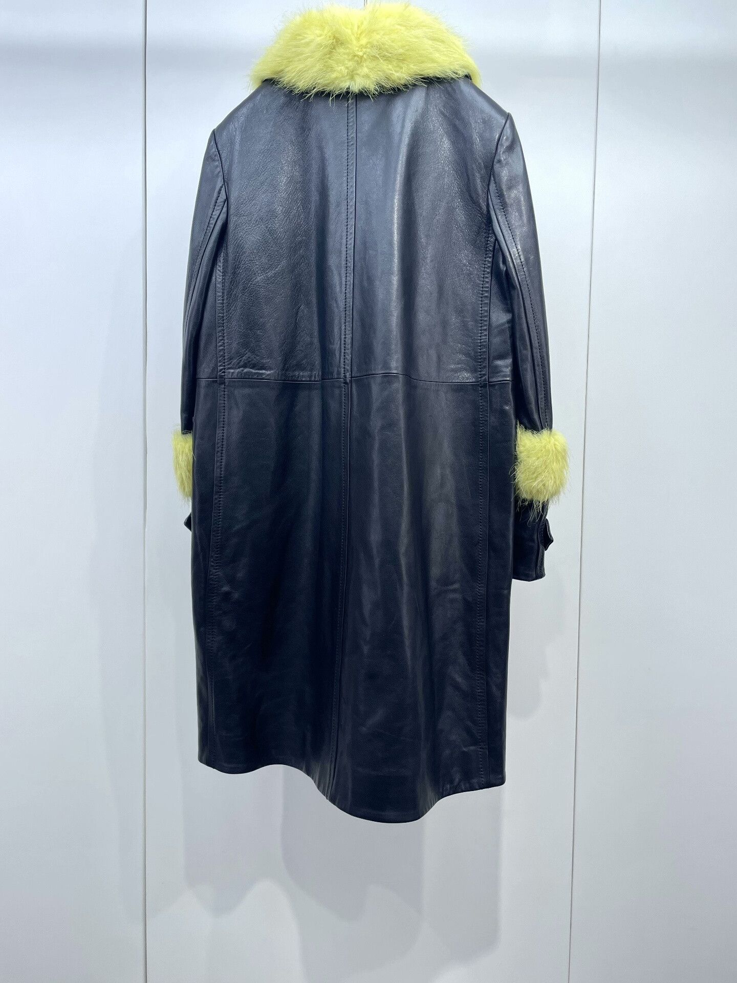Miu Miu Miu Miu Fur Collar Long Leather Coat Size S / US 4 / IT 40 - 2 Thumbnail