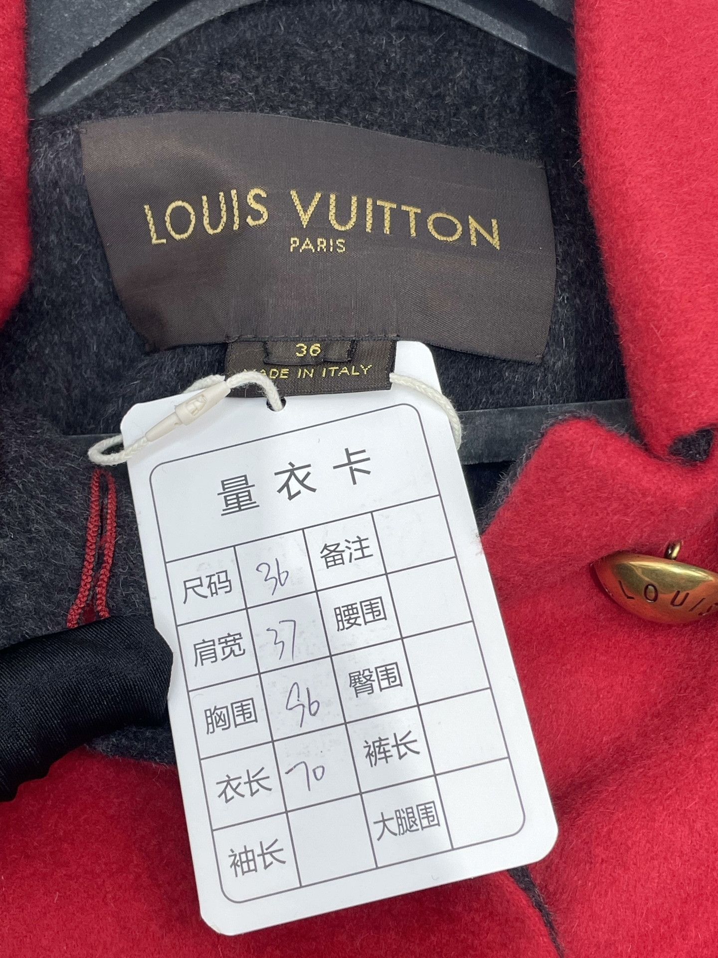 Louis Vuitton LV Red Gold Button Wool Cape Coat Size XS / US 0-2 / IT 36-38 - 7 Thumbnail